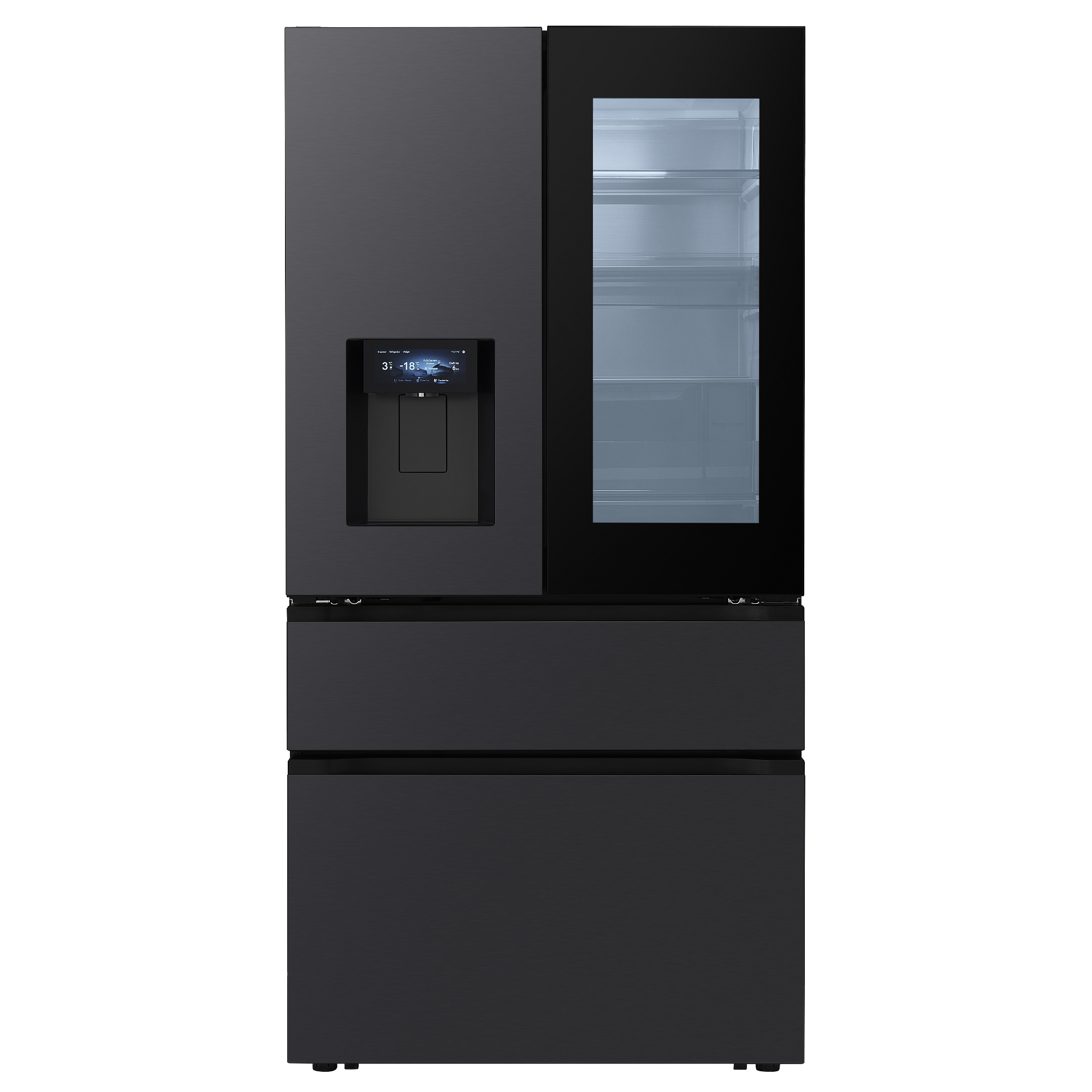 LG 91cm French Style InstaView Fridge Freezer Ice & Water GMGW50DEEV - Black Steel LG 91cm French Style InstaView Fridge Freezer Ice & Water GMGW50DEEV - Black Steel
