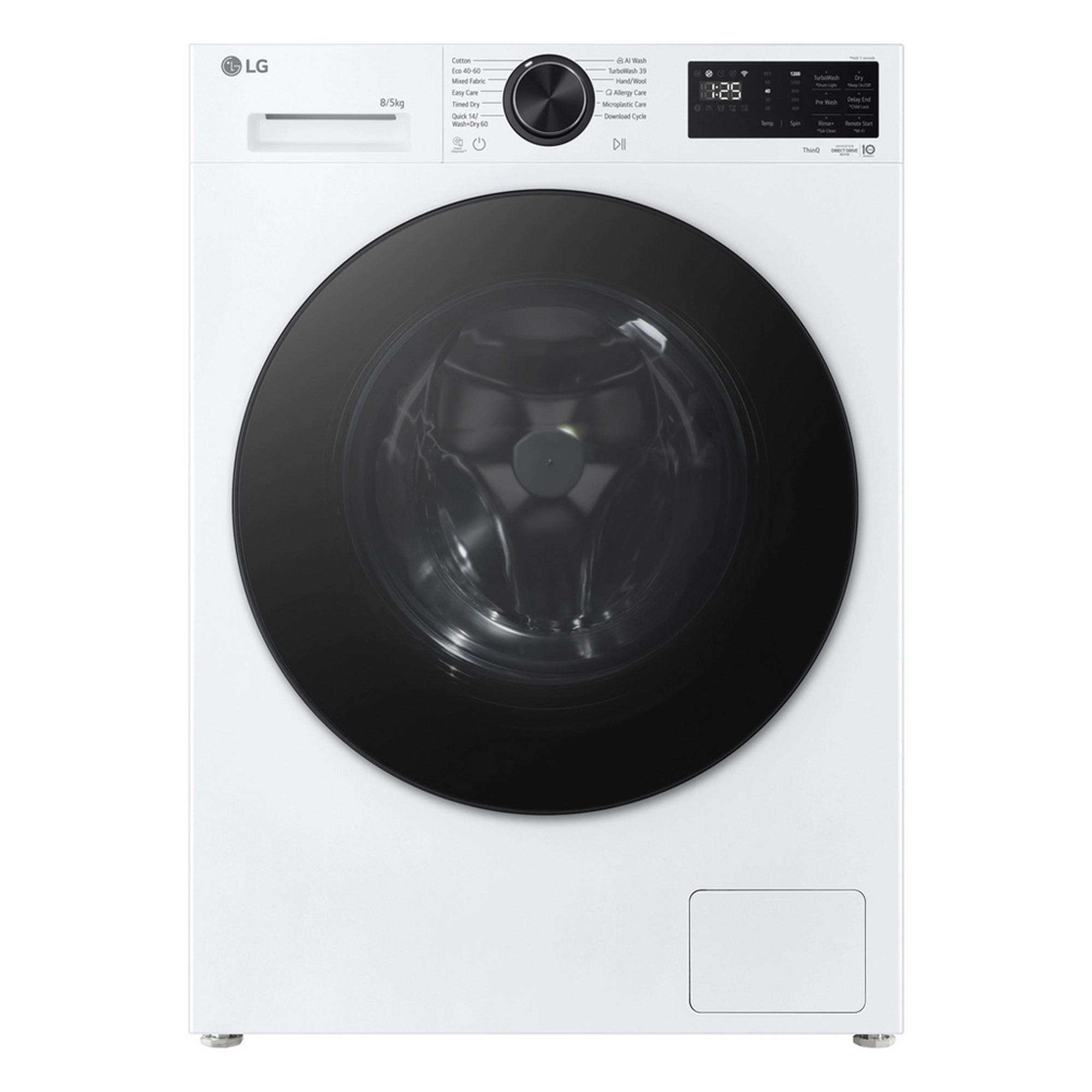 LG Series 3 AI Direct Drive 9kg Washer Dryer 1200rpm W2X5085TLB - White