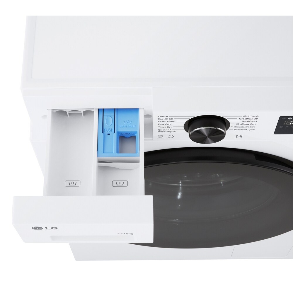 LG Series 5 AI Direct Drive 11kg Washer Dryer W4X5016TLB - White LG Series 5 AI Direct Drive 11kg Washer Dryer W4X5016TLB - White