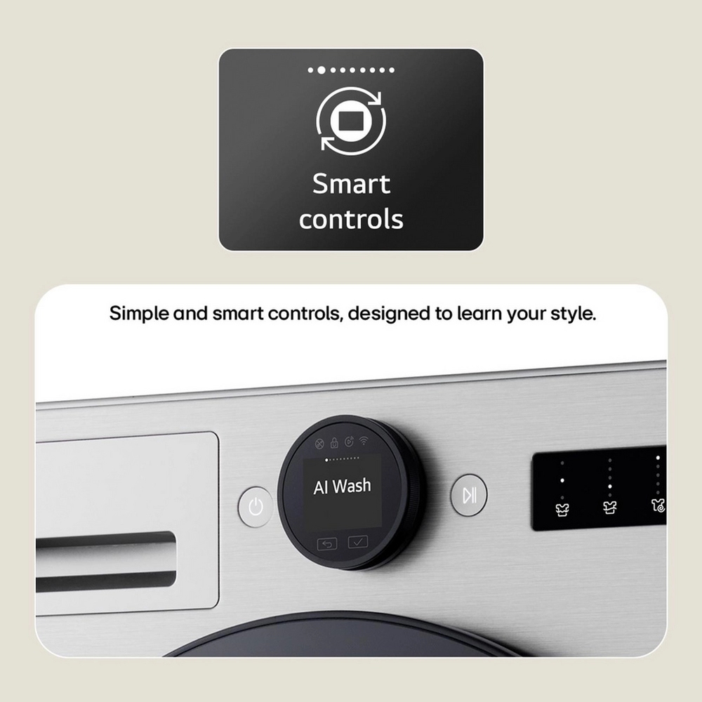 LG Series 10 AI Direct Drive Heat Pump 11kg Washer Dryer WHX9016TLC - White LG Series 10 AI Direct Drive Heat Pump 11kg Washer Dryer WHX9016TLC - White