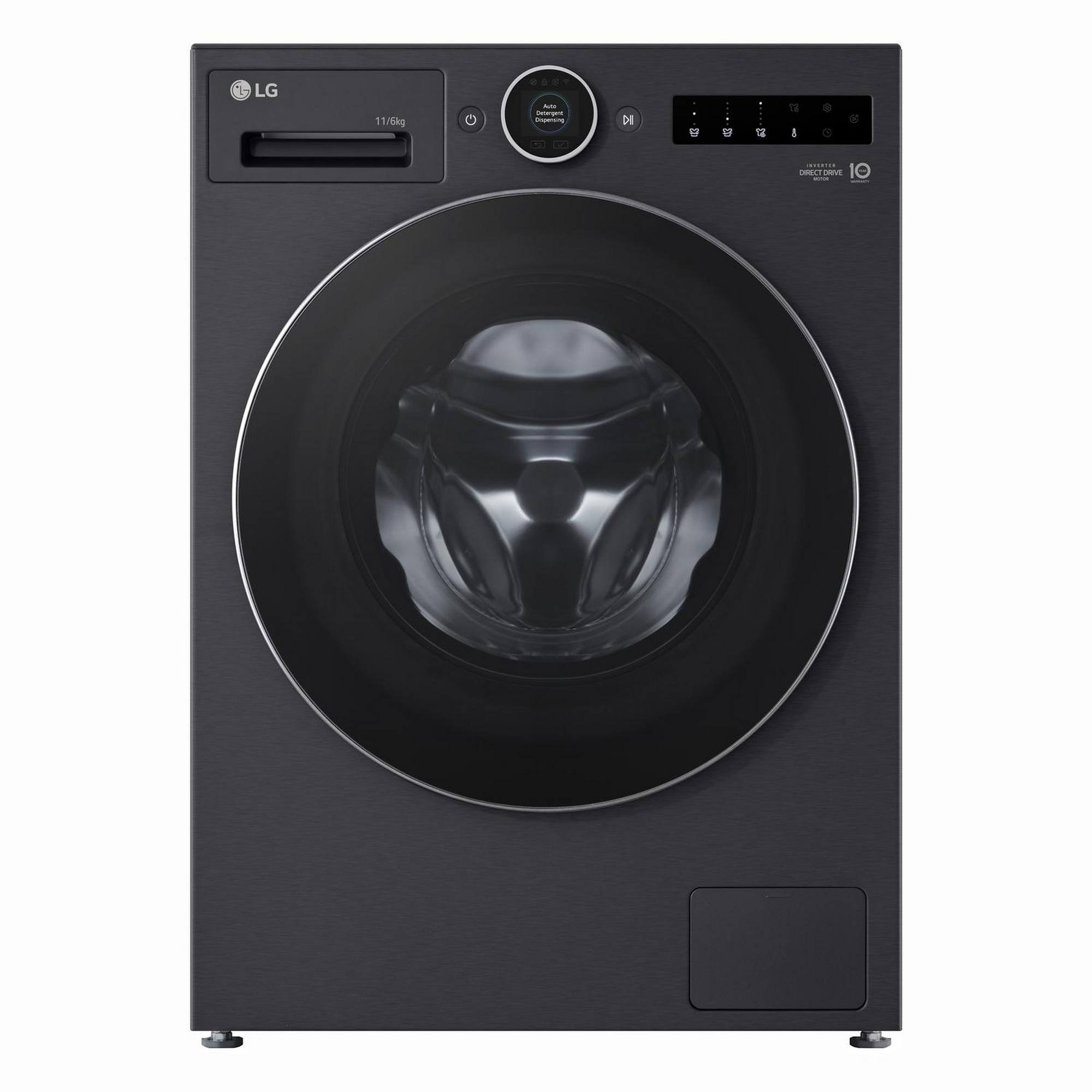 LG Series 10 AI Direct Drive Autodose 11kg Washer Dryer WHX9516TBC - Matte Black