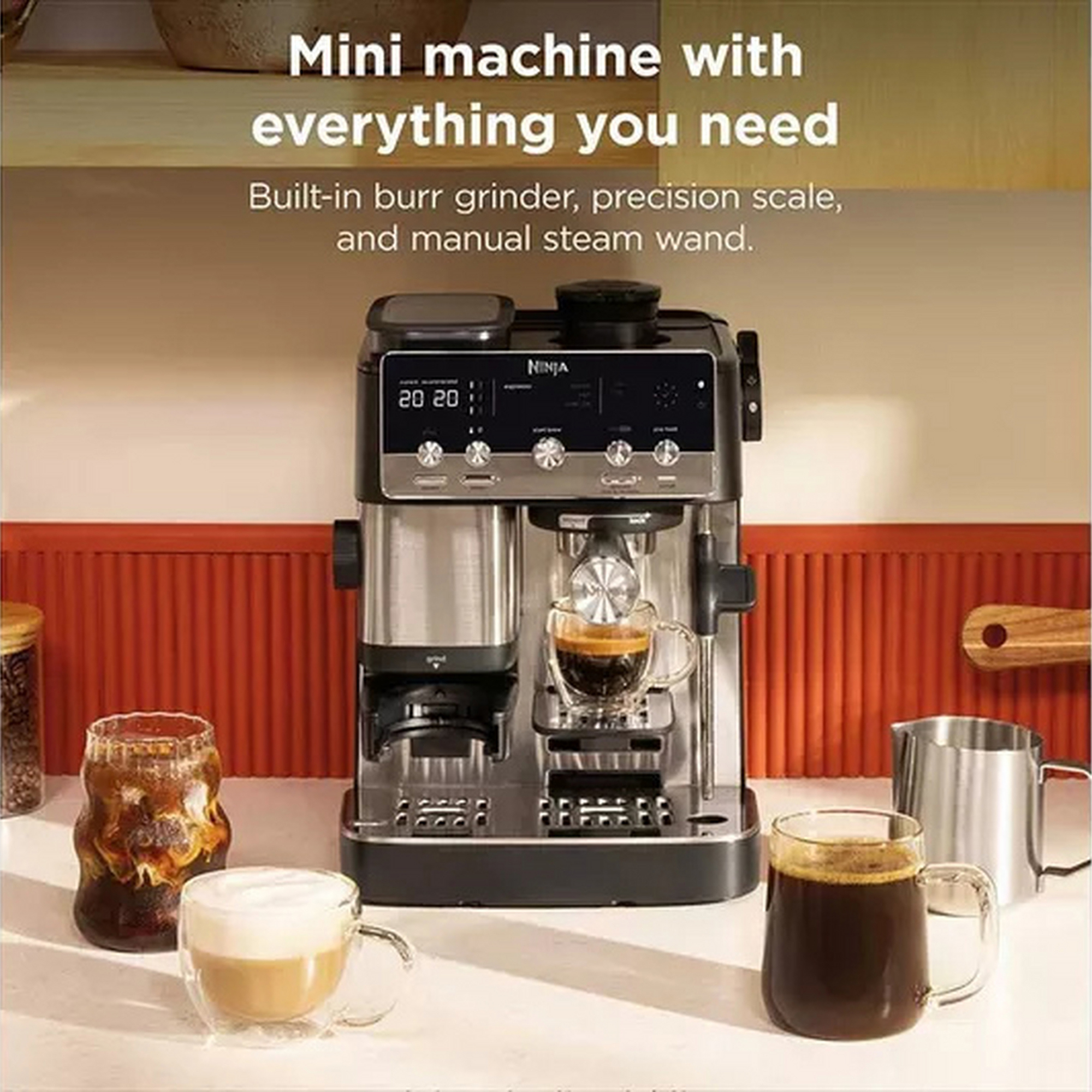 Ninja Luxe Café MINI Espresso Machine ES301UK - Black/ Silver Ninja Luxe Café MINI Espresso Machine ES301UK - Black/ Silver