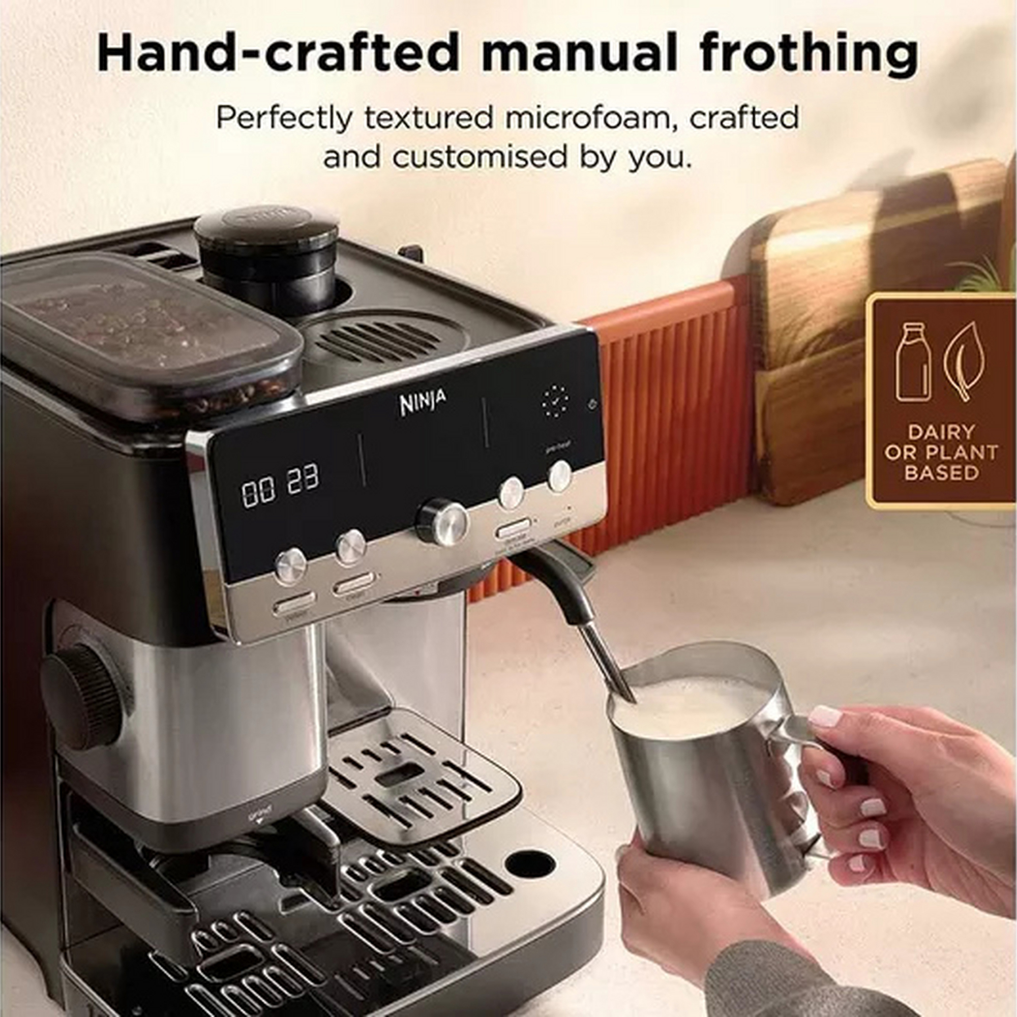 Ninja Luxe Café MINI Espresso Machine ES301UK - Black/ Silver Ninja Luxe Café MINI Espresso Machine ES301UK - Black/ Silver
