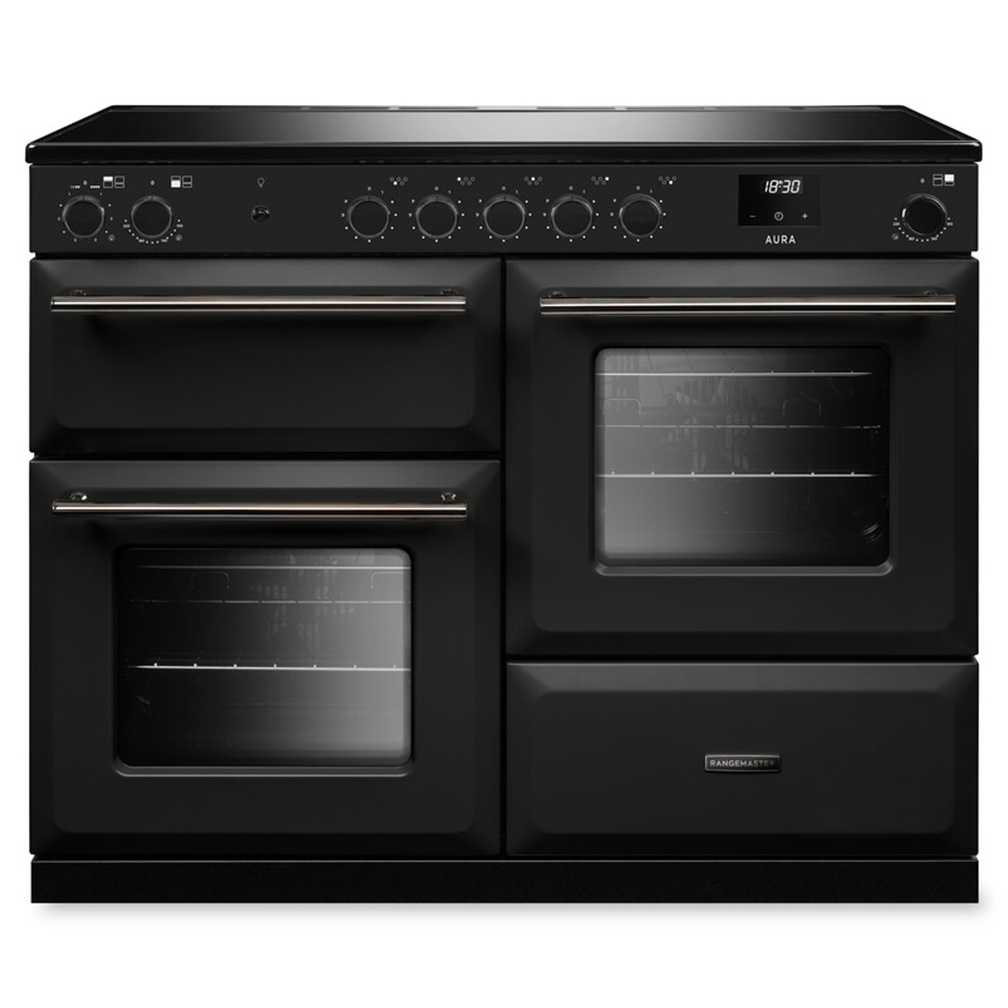 Rangemaster Aura 110cm Induction Range Cooker AURAO110EIPCBL/YX1 - Charcoal Black / Onyx