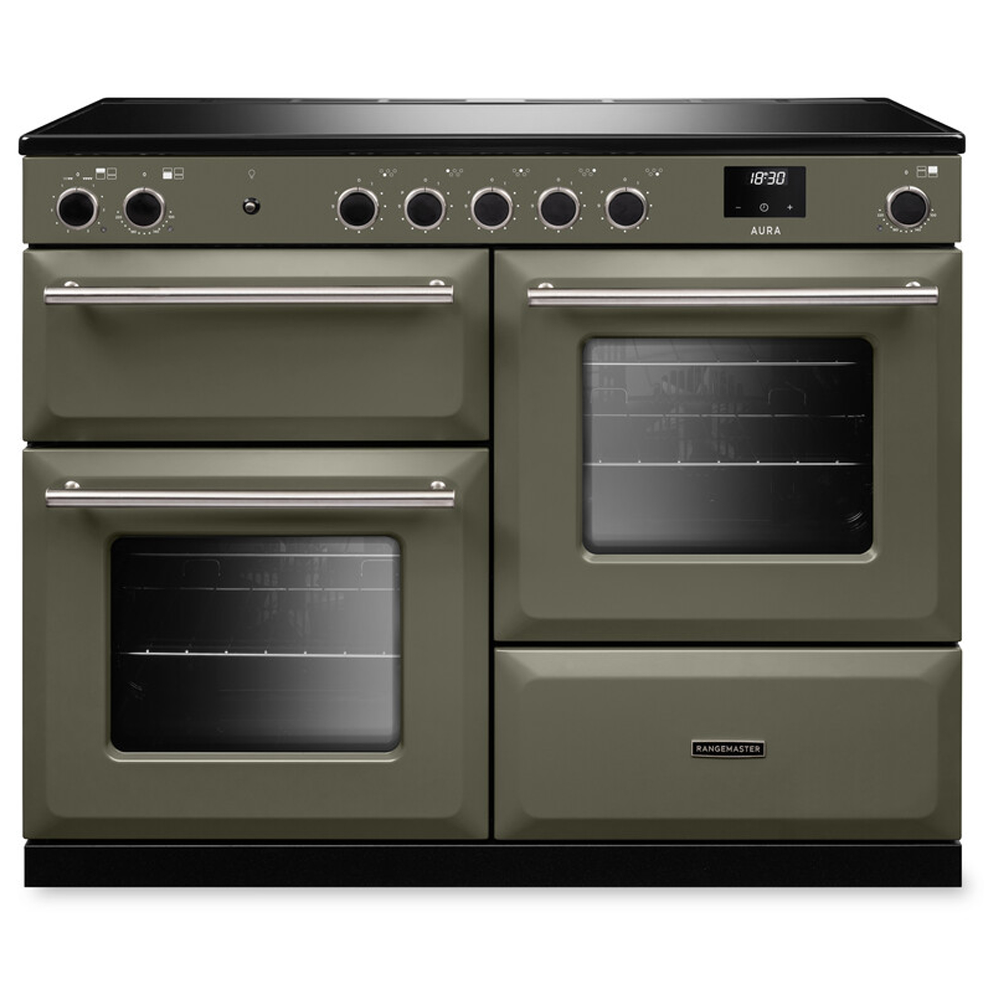 Rangemaster Aura 110cm Induction Range Cooker AURAO110EIPRBD/BN1 - Riverbed / Brushed Nickel
