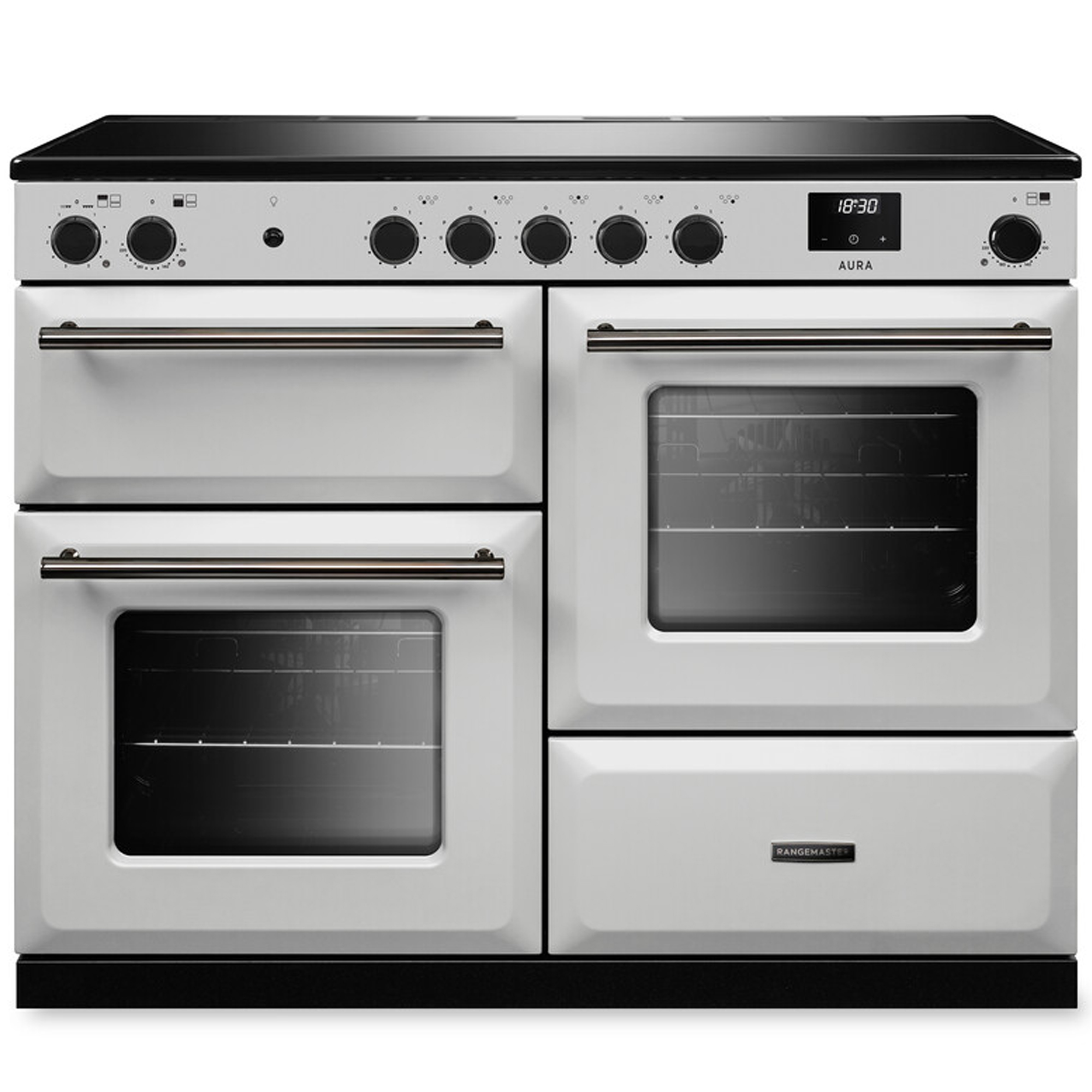 Rangemaster Aura 110cm Induction Range Cooker AURAO110EIPWHT/YX1 - White / Onyx