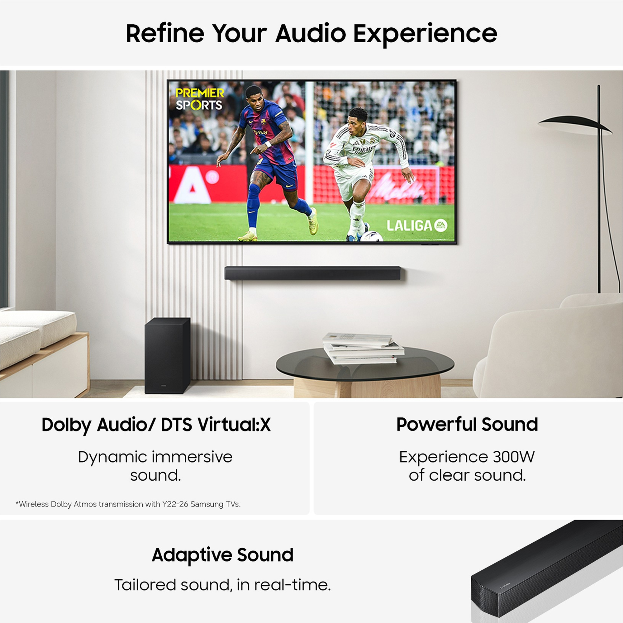 Samsung B-Series B650F 3.1ch Soundbar with Subwoofer HW-B650F/XU - Black Samsung B-Series B650F 3.1ch Soundbar with Subwoofer HW-B650F/XU - Black