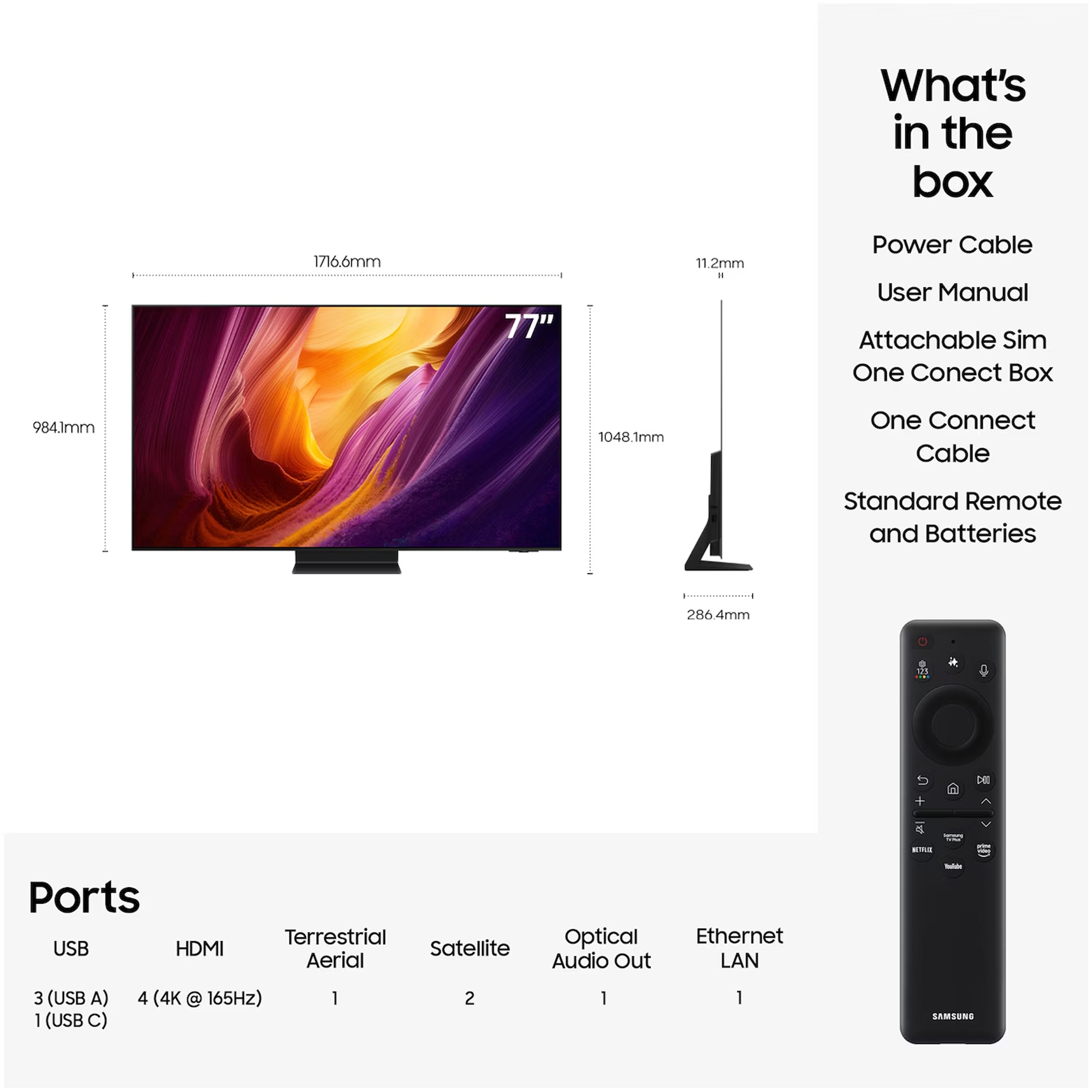 Samsung 2026 77" Premium 4K OLED HDR Smart TV QE77S95HFTXXU - Graphite Samsung 2026 77" Premium 4K OLED HDR Smart TV QE77S95HFTXXU - Graphite