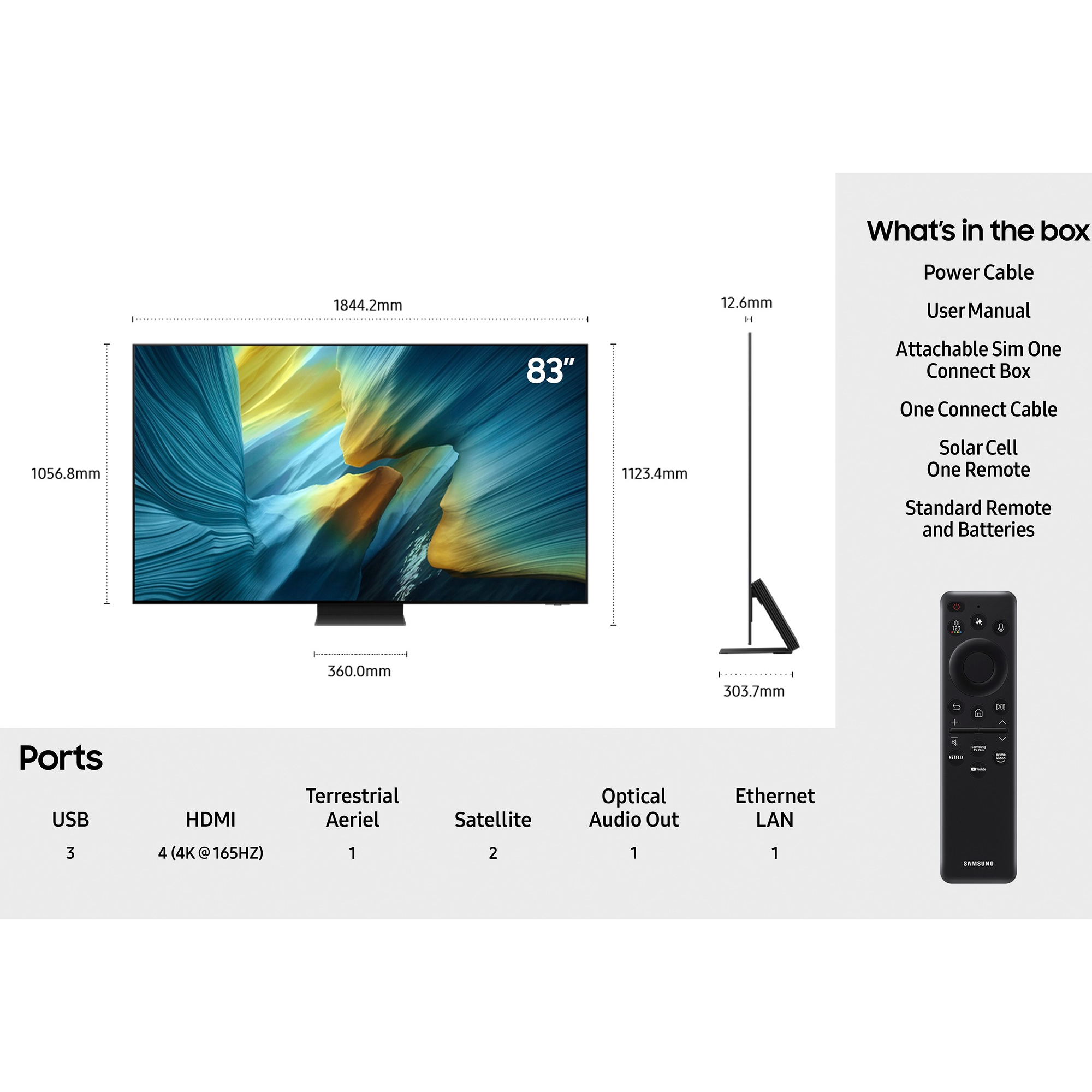 Samsung 2026 83" 4K OLED Smart AI TV QE83S95FAEXXU - Graphite Samsung 2026 83" 4K OLED Smart AI TV QE83S95FAEXXU - Graphite