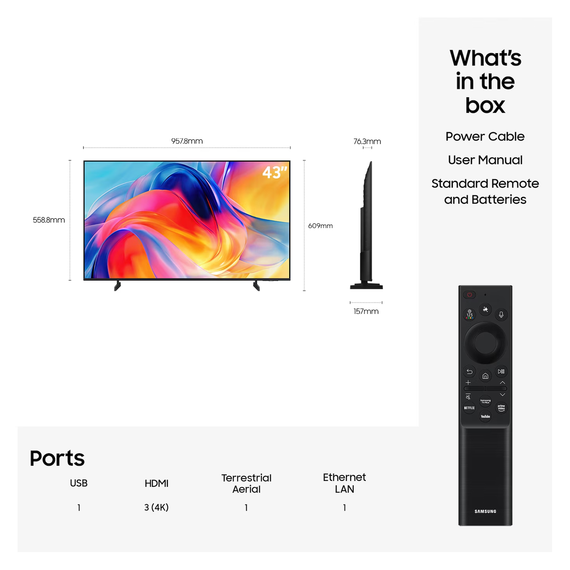 Samsung 2026 43" Mini LED M70H 4K Vision AI Smart TV UE43M70HAKXXU - Black Samsung 2026 43" Mini LED M70H 4K Vision AI Smart TV UE43M70HAKXXU - Black