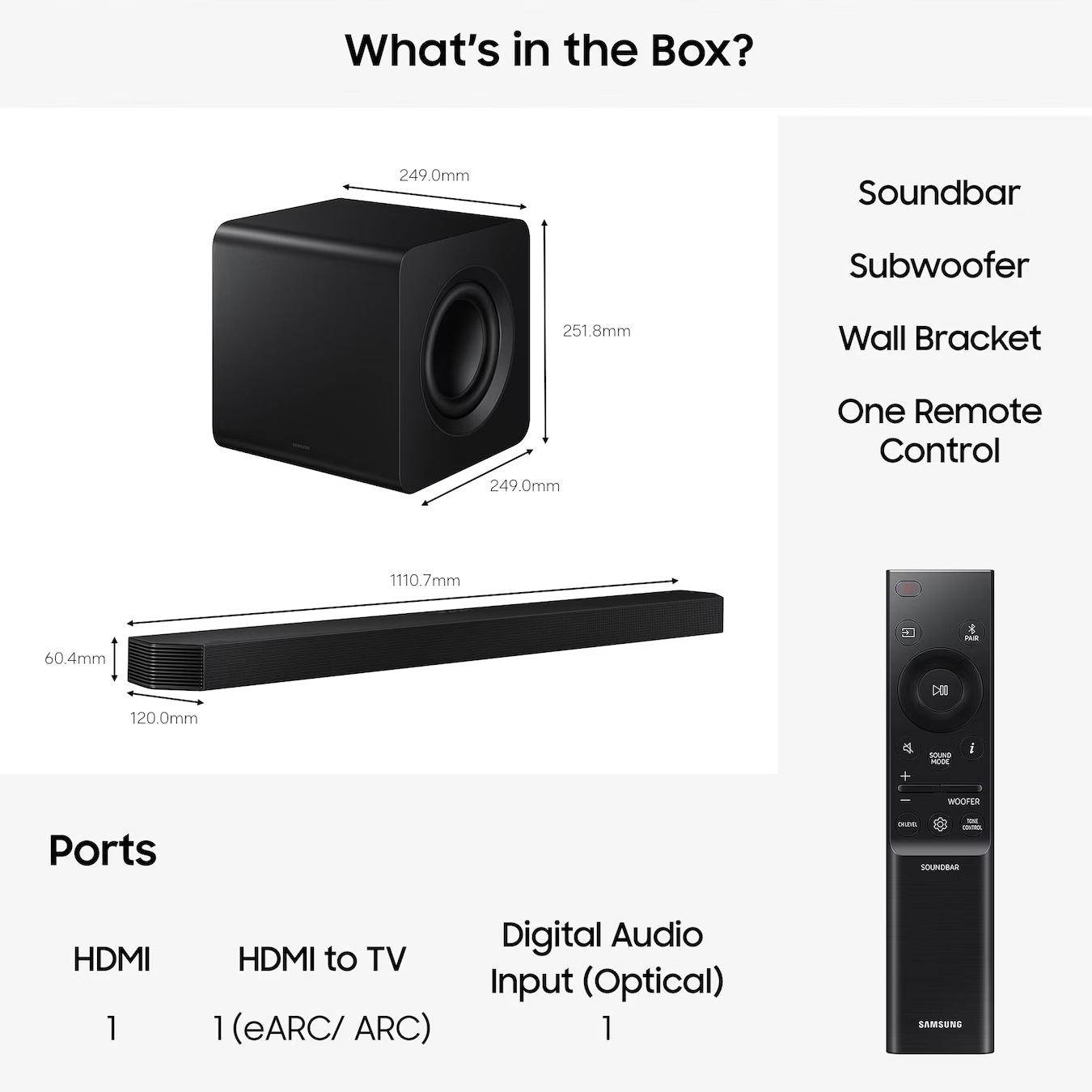 Samsung Q-Symphony 5.1.2ch Wi-Fi Soundbar HW-Q800H/XU - Black Samsung Q-Symphony 5.1.2ch Wi-Fi Soundbar HW-Q800H/XU - Black