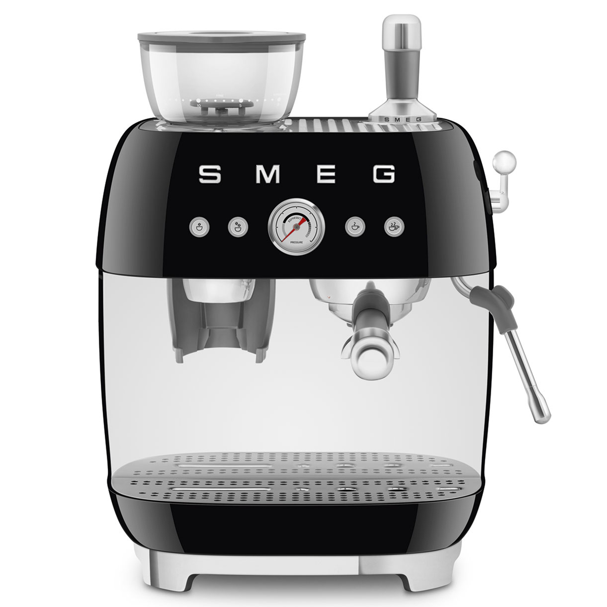 Smeg  Freestanding Retro Espresso Coffee Machine With Grinder EGF03BLUK - Black