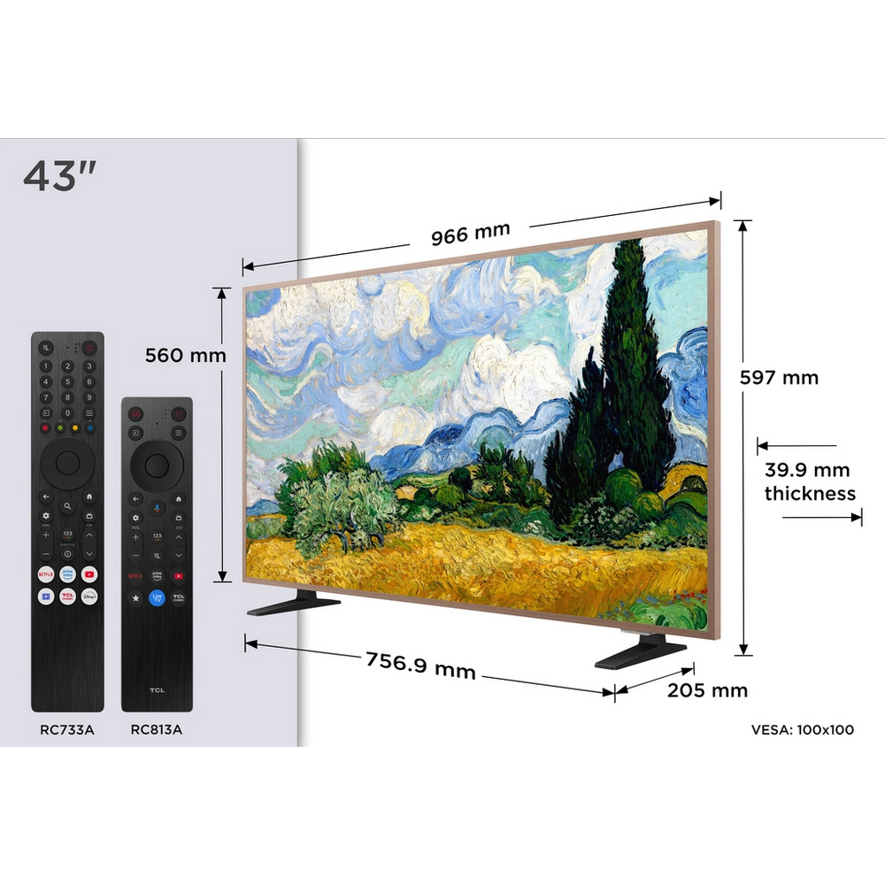 TCL 43" QD-MINI LED 4K Ultra HD Smart TV 43A400 PRO-UK - Black TCL 43" QD-MINI LED 4K Ultra HD Smart TV 43A400 PRO-UK - Black