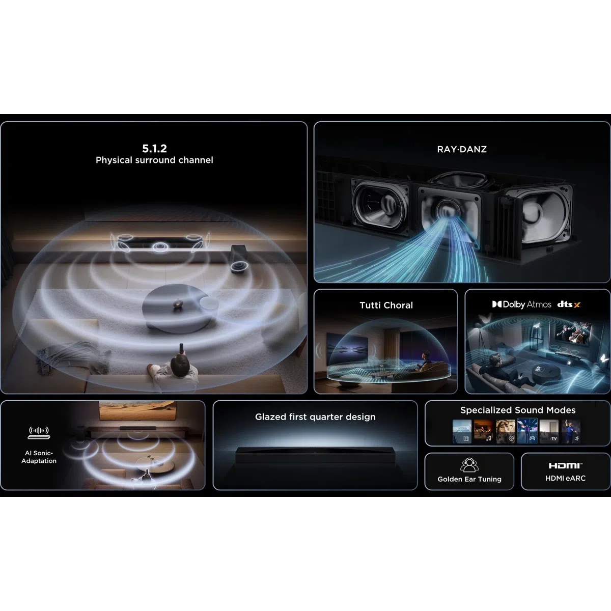 TCL 5.1.2ch Soundbar And Subwoofer Q75H - Dark Titanium TCL 5.1.2ch Soundbar And Subwoofer Q75H - Dark Titanium