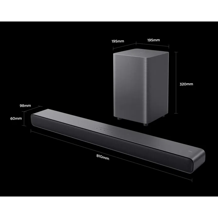 TCL 2.1ch Soundbar And Subwoofer S55H - Dark Titanium TCL 2.1ch Soundbar And Subwoofer S55H - Dark Titanium