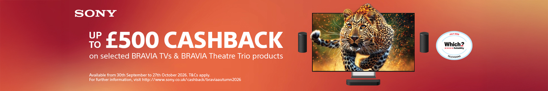 claim cashback on selected sony tvs