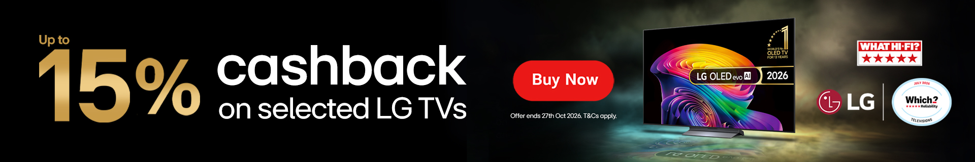 Claim up to 15% cashback