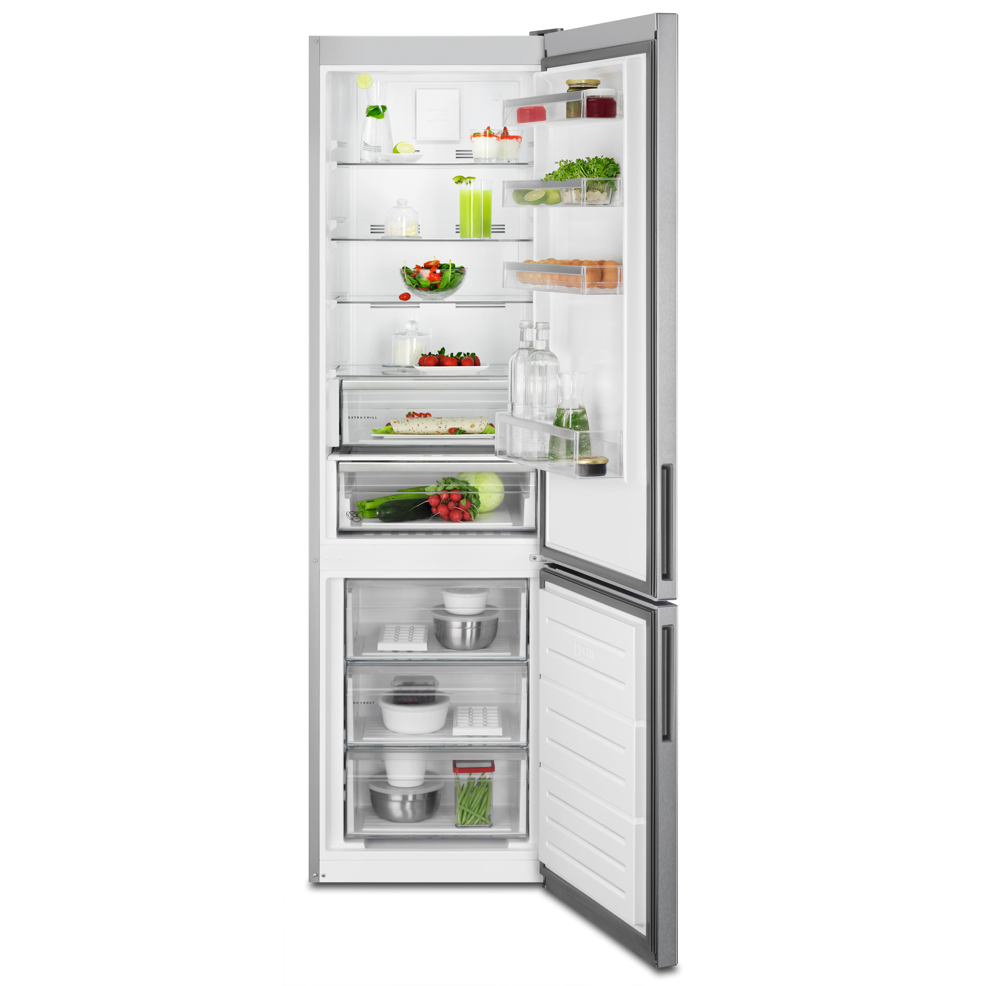 AEG 201cm 60/40 TwinTech® Frost Free Freestanding Fridge Freezer RCB636E2MX - Stainless Steel AEG 201cm 60/40 TwinTech® Frost Free Freestanding Fridge Freezer RCB636E2MX - Stainless Steel