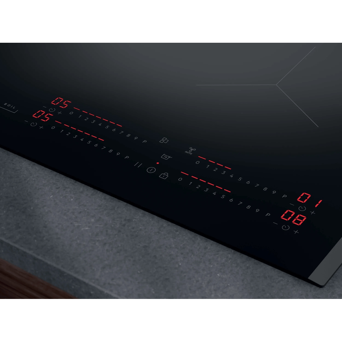 AEG 59cm Exclusiv Series 7000 Bevelled Edge 4 Zone Induction Hob SI64IB1BFB - Black AEG 59cm Exclusiv Series 7000 Bevelled Edge 4 Zone Induction Hob SI64IB1BFB - Black