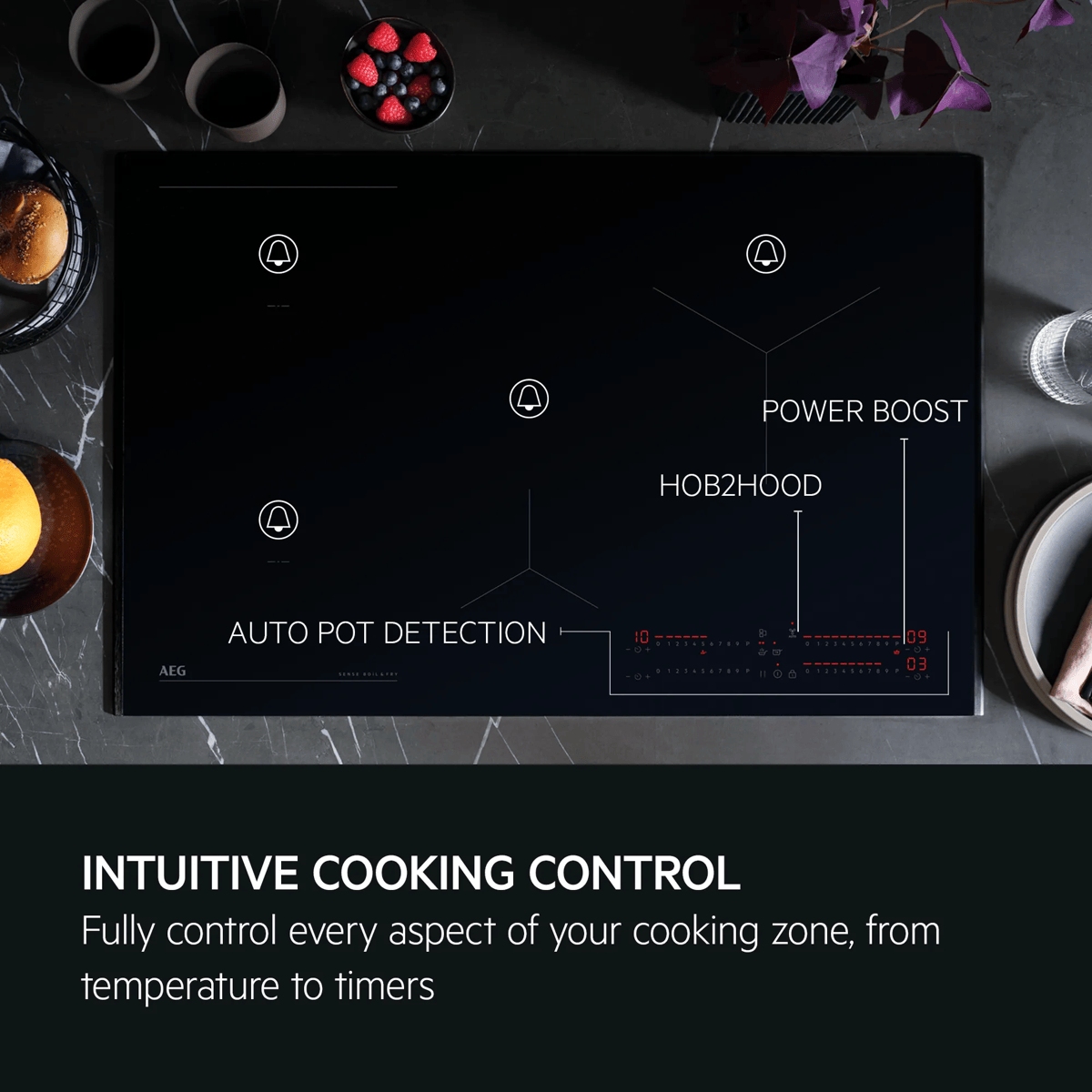 AEG 59cm Exclusiv Series 7000 Bevelled Edge 4 Zone Induction Hob SI64IB1BFB - Black AEG 59cm Exclusiv Series 7000 Bevelled Edge 4 Zone Induction Hob SI64IB1BFB - Black