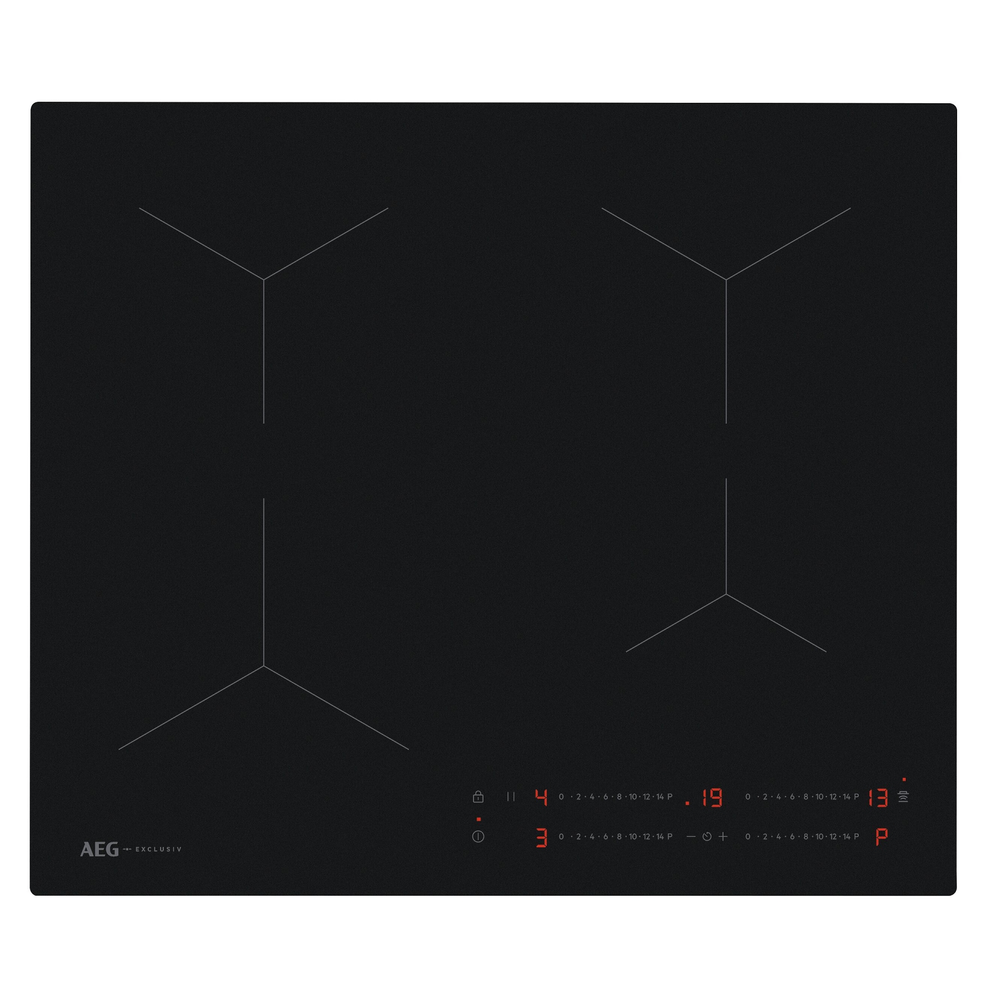 AEG 58cm Exclusiv Series 5000 Frameless 4 Zone Induction Hob SO64IA0BIT - Matte Black