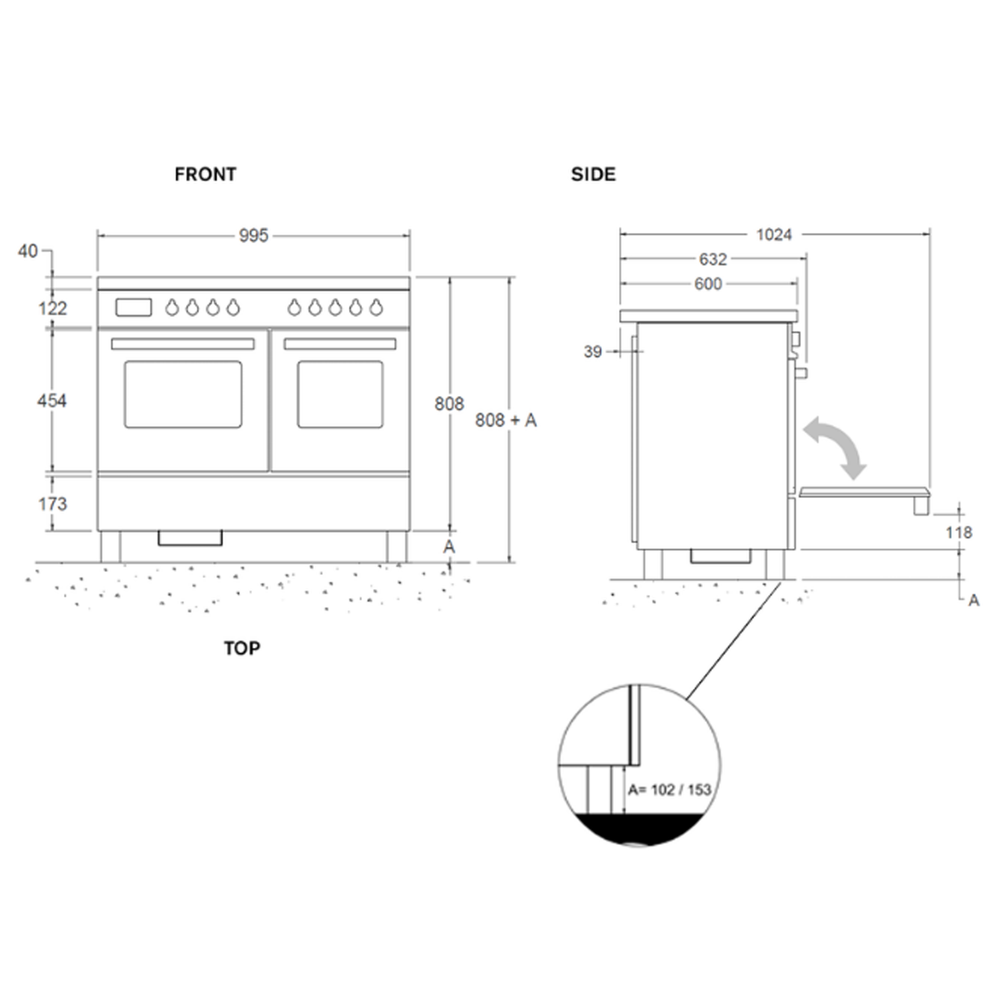 Bertazzoni 100cm Professional Air-Tec Induction Range Cooker With Integrated Extraction PROCH104I2EGIT - Yellow Bertazzoni 100cm Professional Air-Tec Induction Range Cooker With Integrated Extraction PROCH104I2EGIT - Yellow