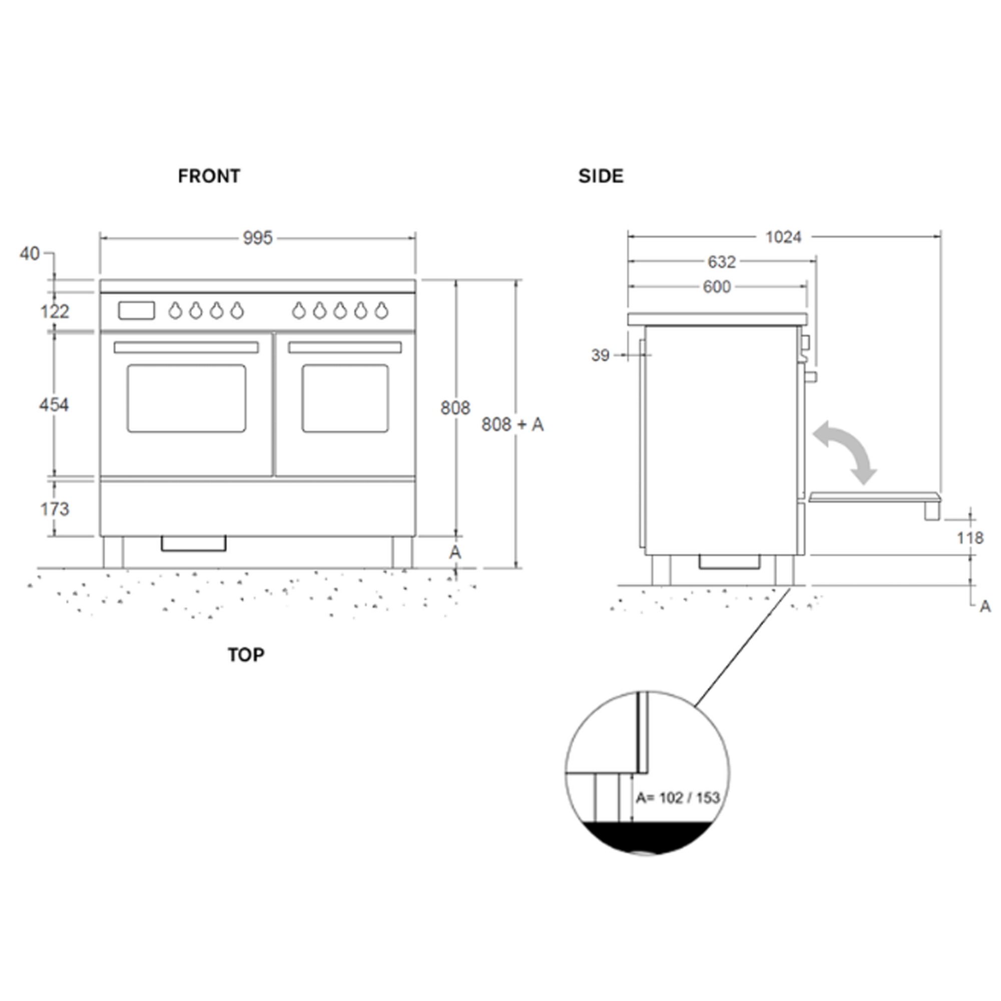 Bertazzoni 100cm Professional Air-Tec Induction Range Cooker With Integrated Extraction PROCH104I2ENET - Black Bertazzoni 100cm Professional Air-Tec Induction Range Cooker With Integrated Extraction PROCH104I2ENET - Black
