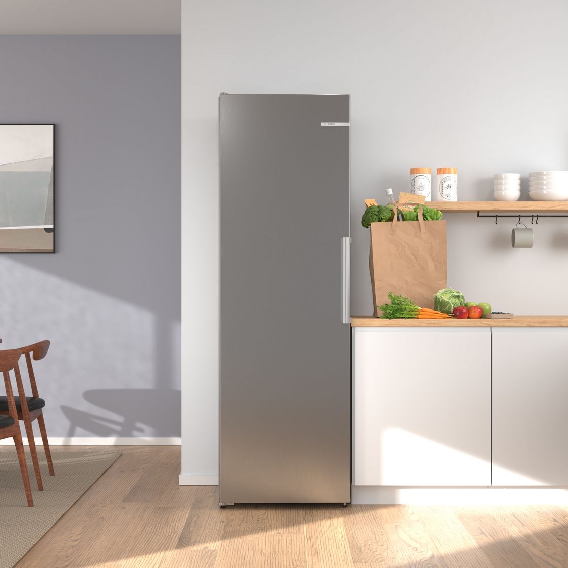 Bosch 60cm Series 4 Freestanding Larder Fridge KSN36VLDGG - Silver Bosch 60cm Series 4 Freestanding Larder Fridge KSN36VLDGG - Silver