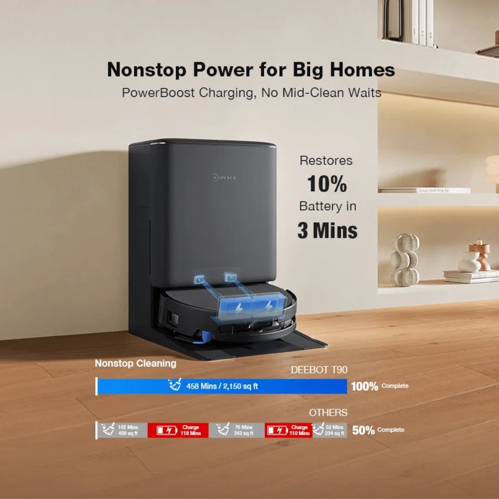 Ecovacs DEEBOT T90 PRO OMNI UK Robot Vacuum Cleaner 270-DEX95 - Black Ecovacs DEEBOT T90 PRO OMNI UK Robot Vacuum Cleaner 270-DEX95 - Black