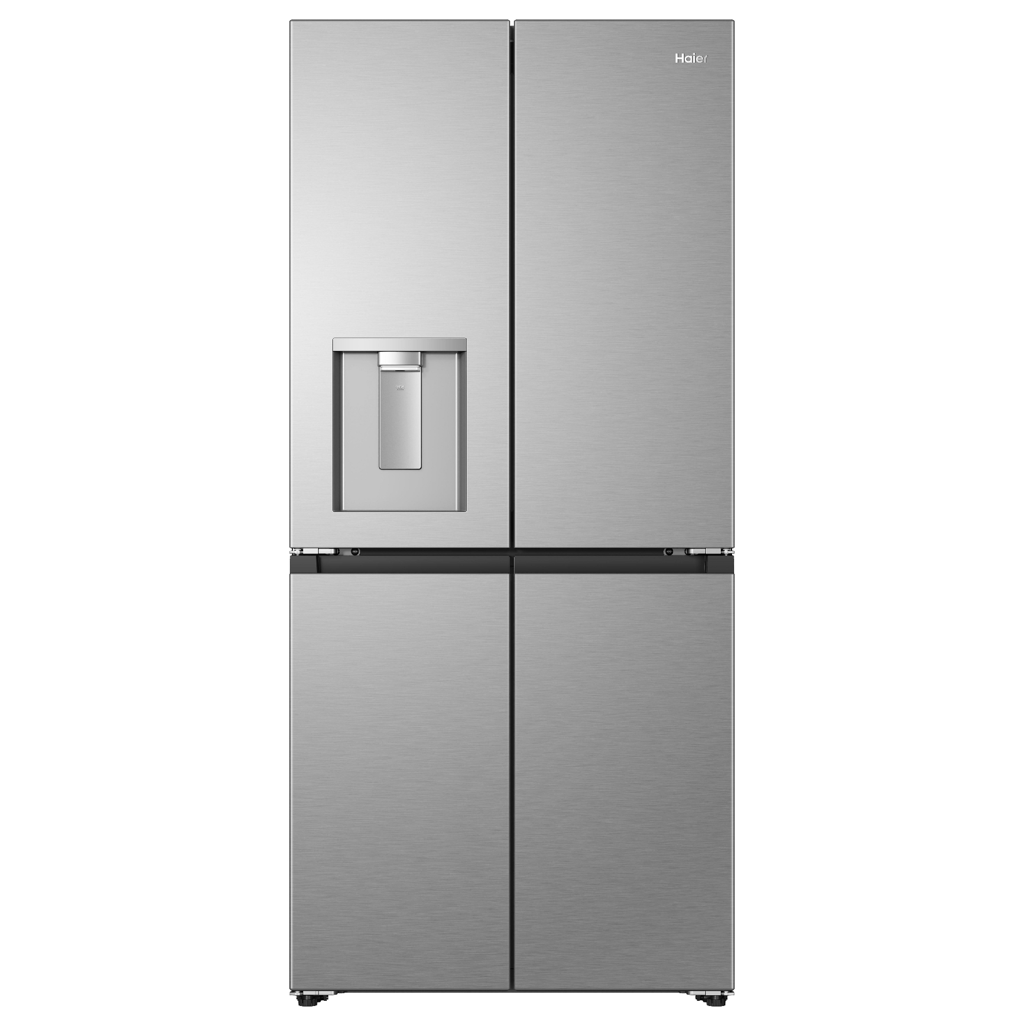 Haier 83cm Rise Cube Series Four Door Fridge Freezer With Water Dispenser Non Plumbed HCR58S18CWMM - Stainless Steel