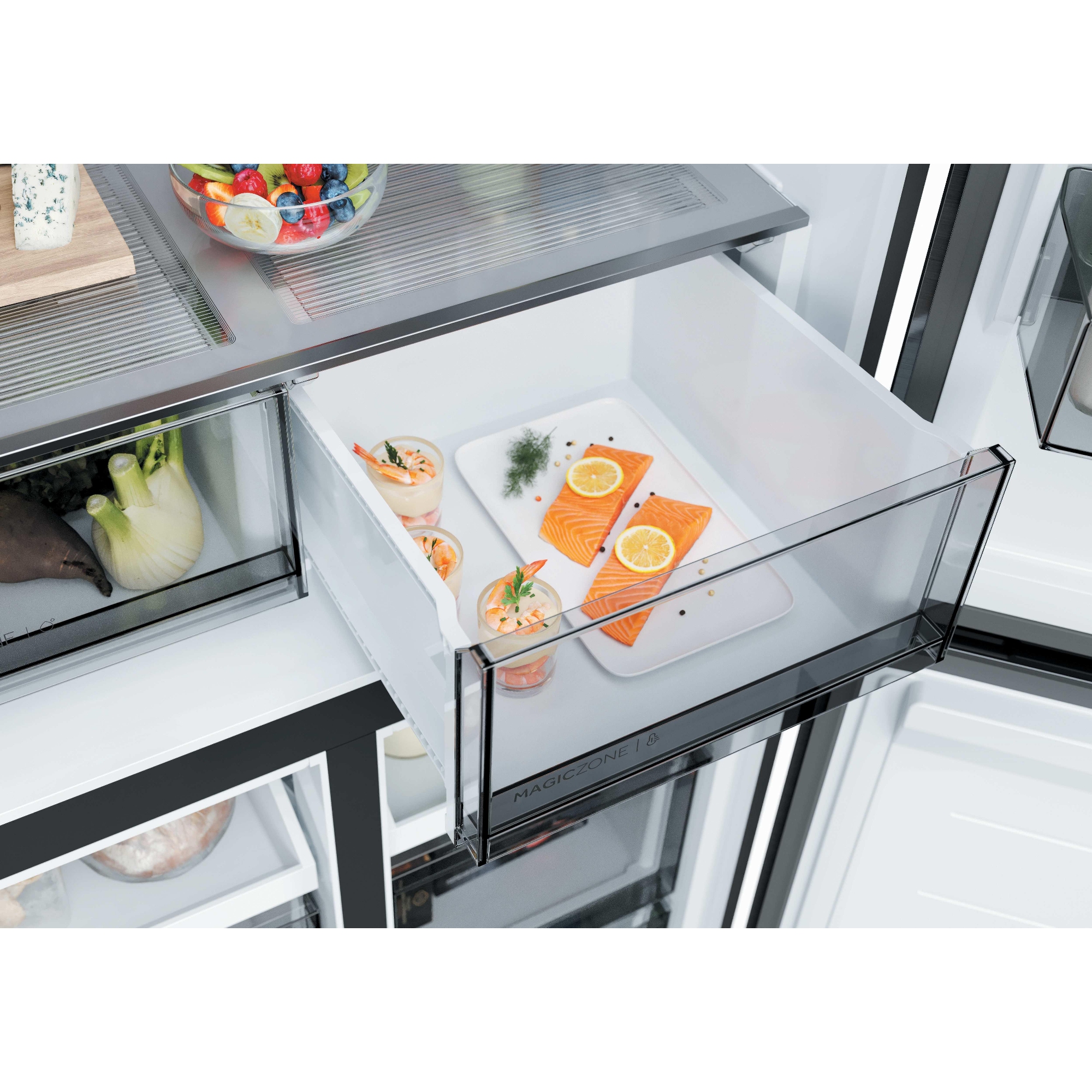 Haier 83cm Rise Cube Series Four Door Fridge Freezer With Water Dispenser Non Plumbed HCR58S18CWMM - Stainless Steel Haier 83cm Rise Cube Series Four Door Fridge Freezer With Water Dispenser Non Plumbed HCR58S18CWMM - Stainless Steel