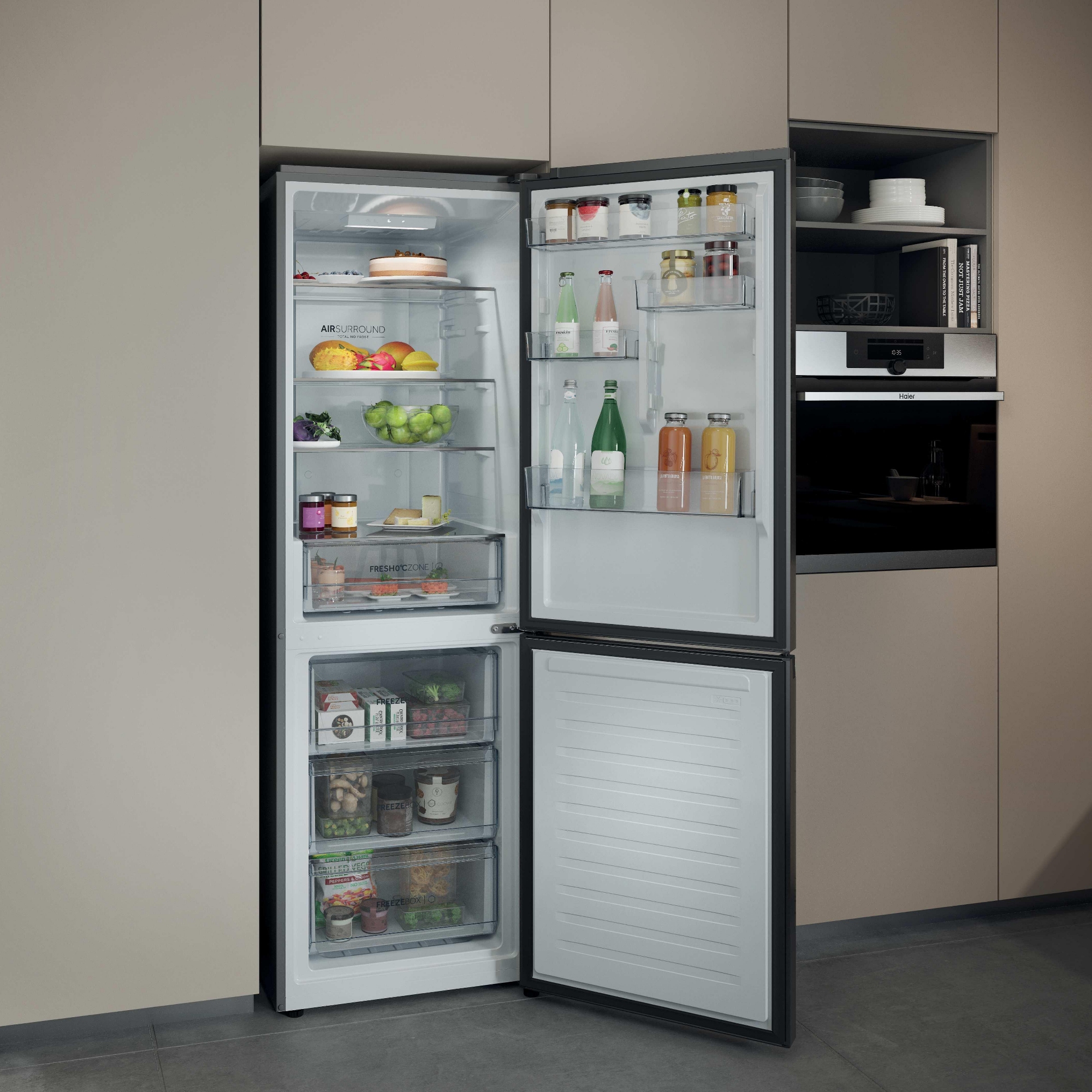 Haier 2D 60 Series 3 60cm Free Fridge Freezer HDPR3618DNPK - Stainless Steel Haier 2D 60 Series 3 60cm Free Fridge Freezer HDPR3618DNPK - Stainless Steel