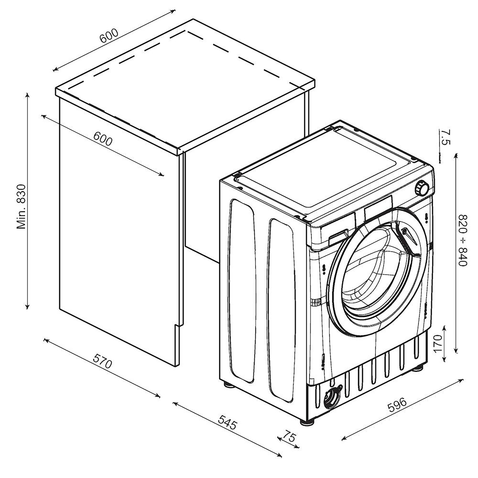 Hoover 9kg/6kg Integrated Washer Dryer BH4S496M6D9-80 Hoover 9kg/6kg Integrated Washer Dryer BH4S496M6D9-80