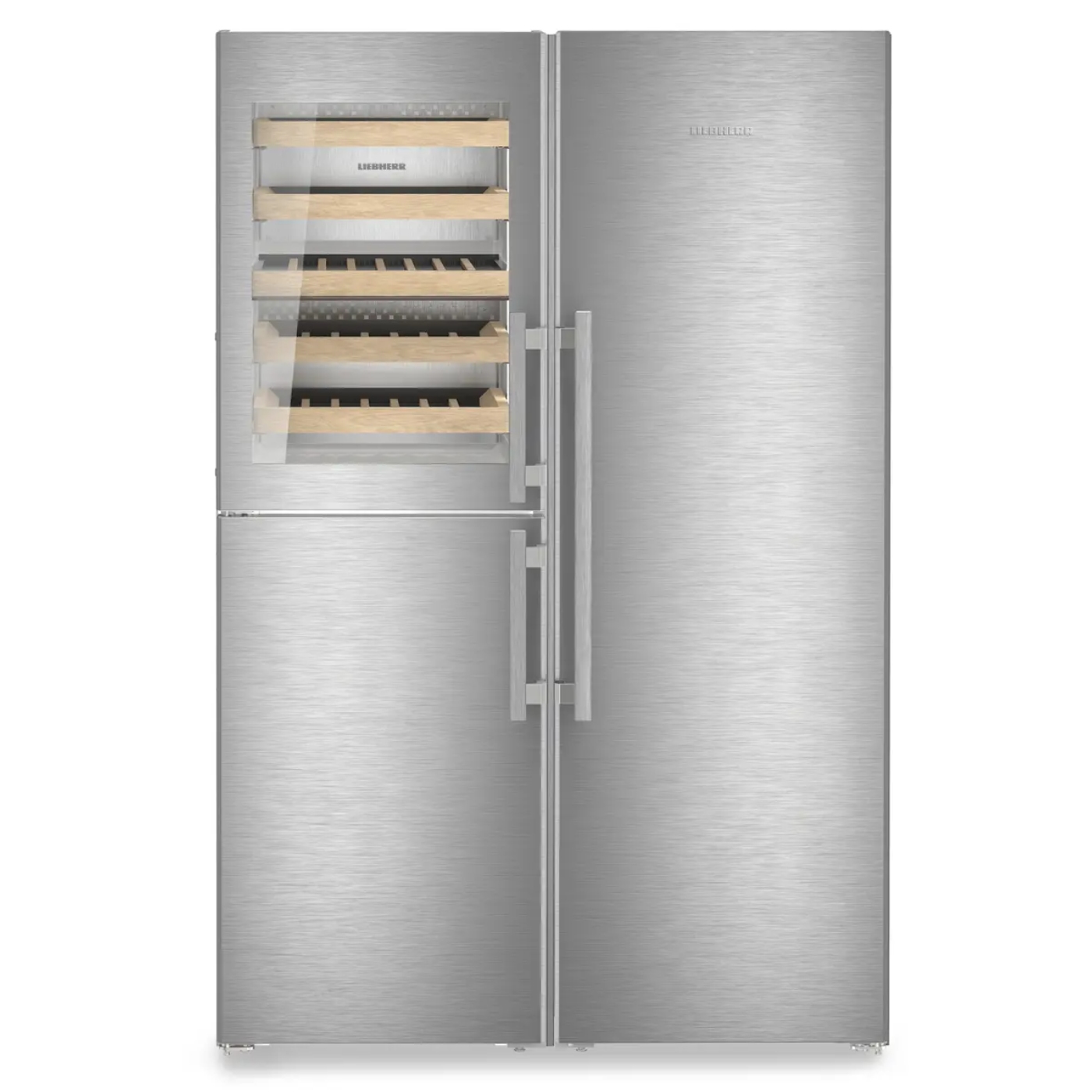 Liebherr 120cm Peak Side By Side Biofresh Fridge Freezer With Wine Compartment  XRCST5295 - Stainless Steel