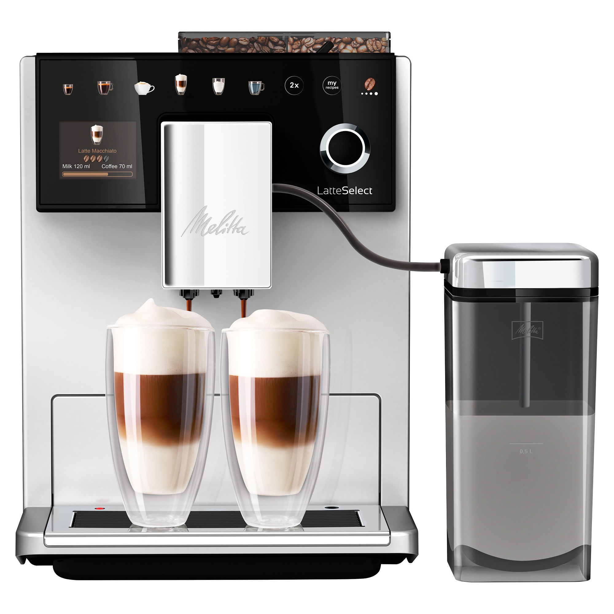 Melitta Silver Latte Select Freestanding Coffee Machine 6781937 - Silver