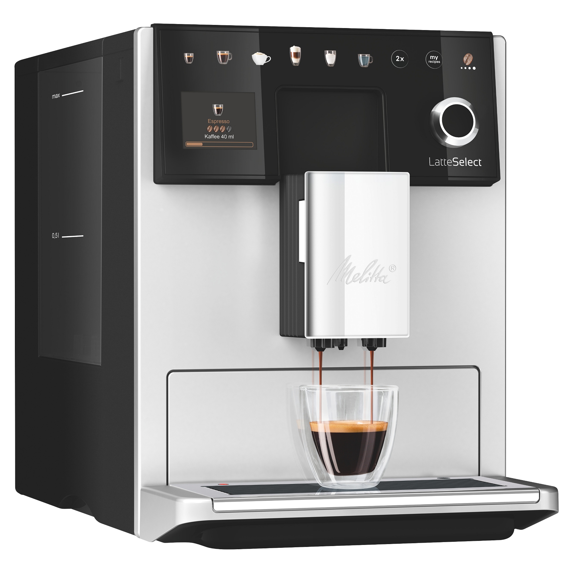 Melitta Silver Latte Select Freestanding Coffee Machine 6781937 - Silver Melitta Silver Latte Select Freestanding Coffee Machine 6781937 - Silver