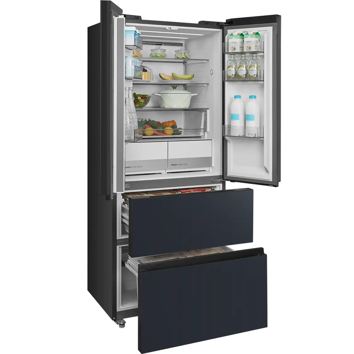 Midea 75.3cm Total No Frost Freestanding American Style Fridge Freezer MDRF600BIE70 - Sapphire Glass Midea 75.3cm Total No Frost Freestanding American Style Fridge Freezer MDRF600BIE70 - Sapphire Glass