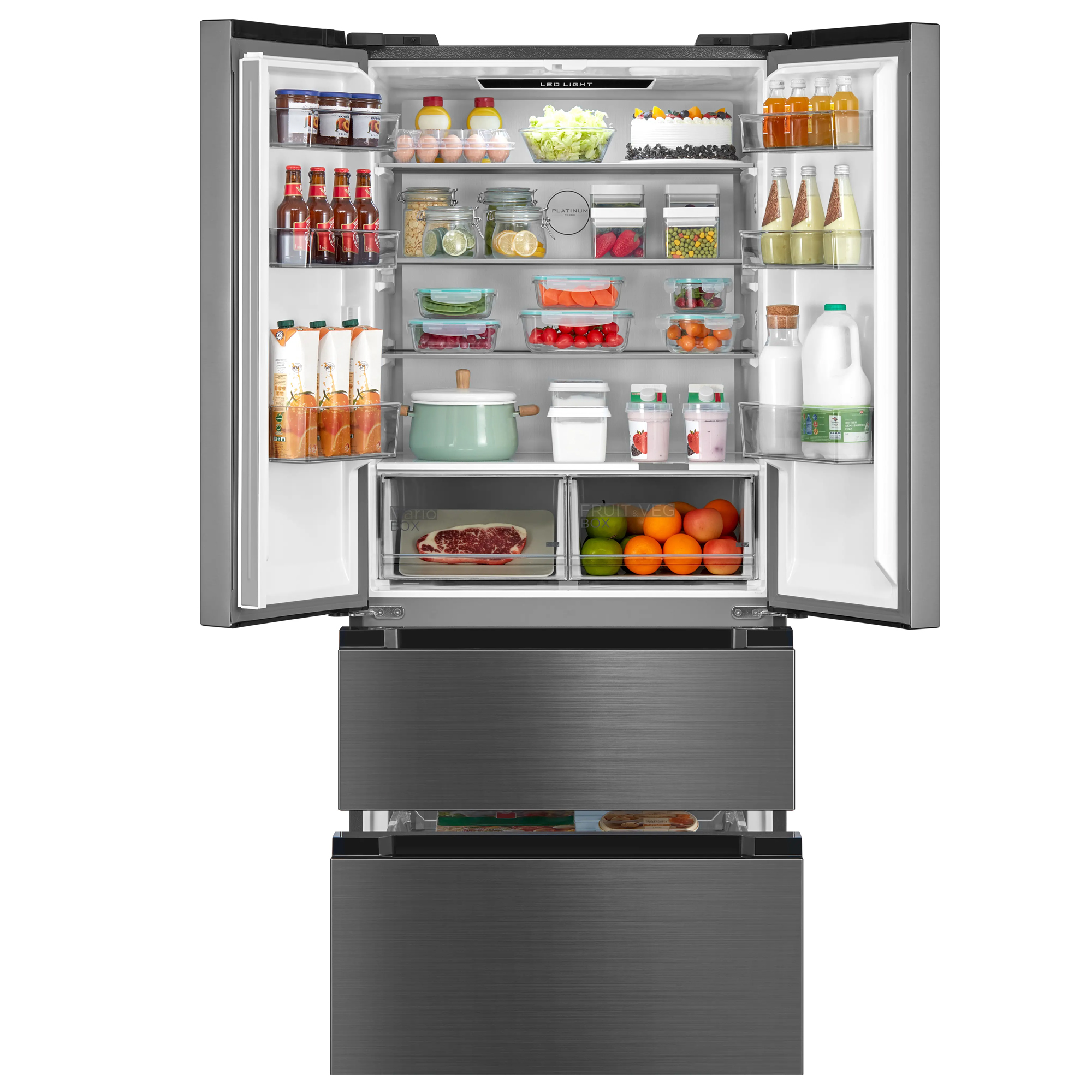 Midea 83.3cm Total No Frost Freestanding American Style Fridge Freezer MDRF692FIE46 - Stainless Steel Midea 83.3cm Total No Frost Freestanding American Style Fridge Freezer MDRF692FIE46 - Stainless Steel