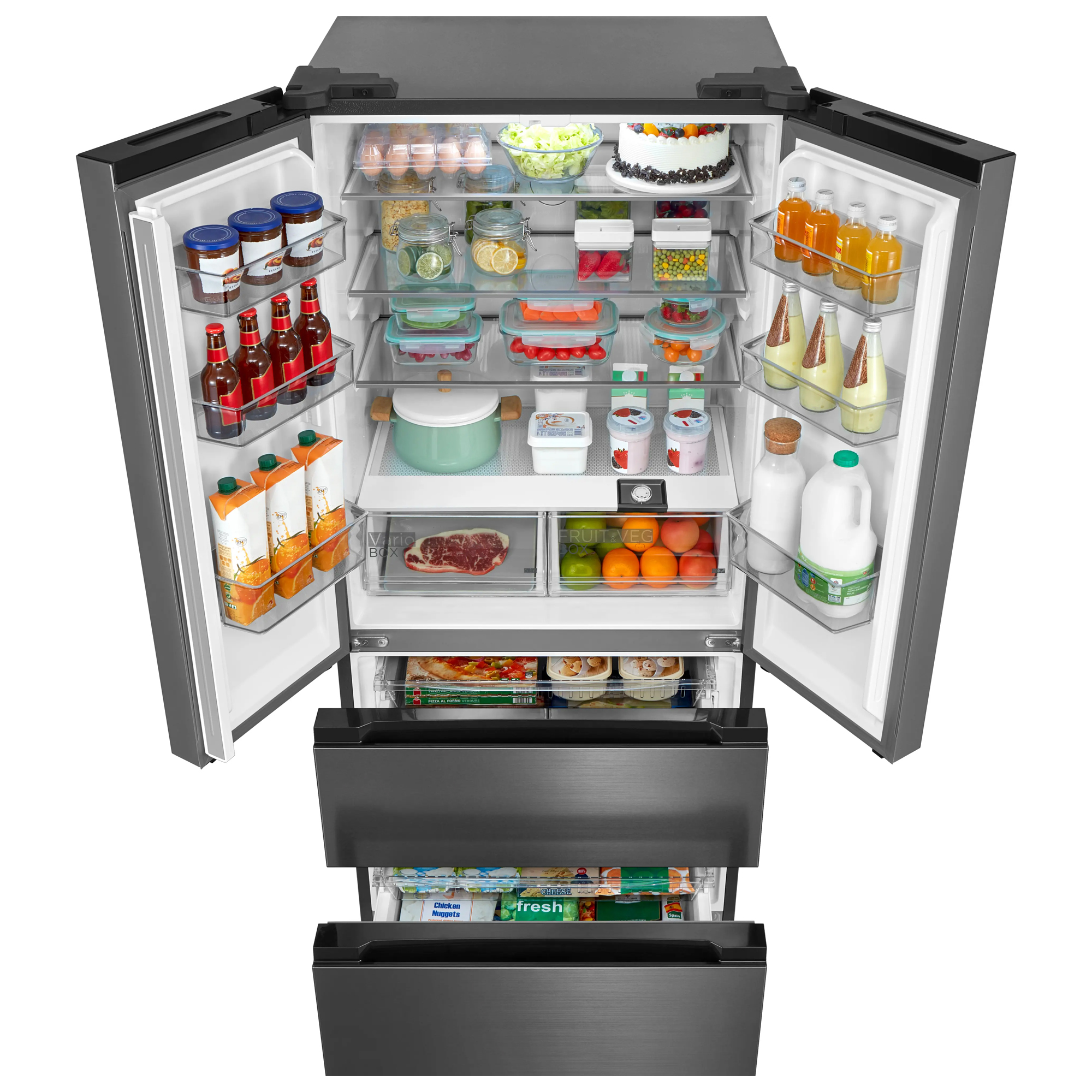 Midea 83.3cm Total No Frost Freestanding American Style Fridge Freezer MDRF692FIE46 - Stainless Steel Midea 83.3cm Total No Frost Freestanding American Style Fridge Freezer MDRF692FIE46 - Stainless Steel