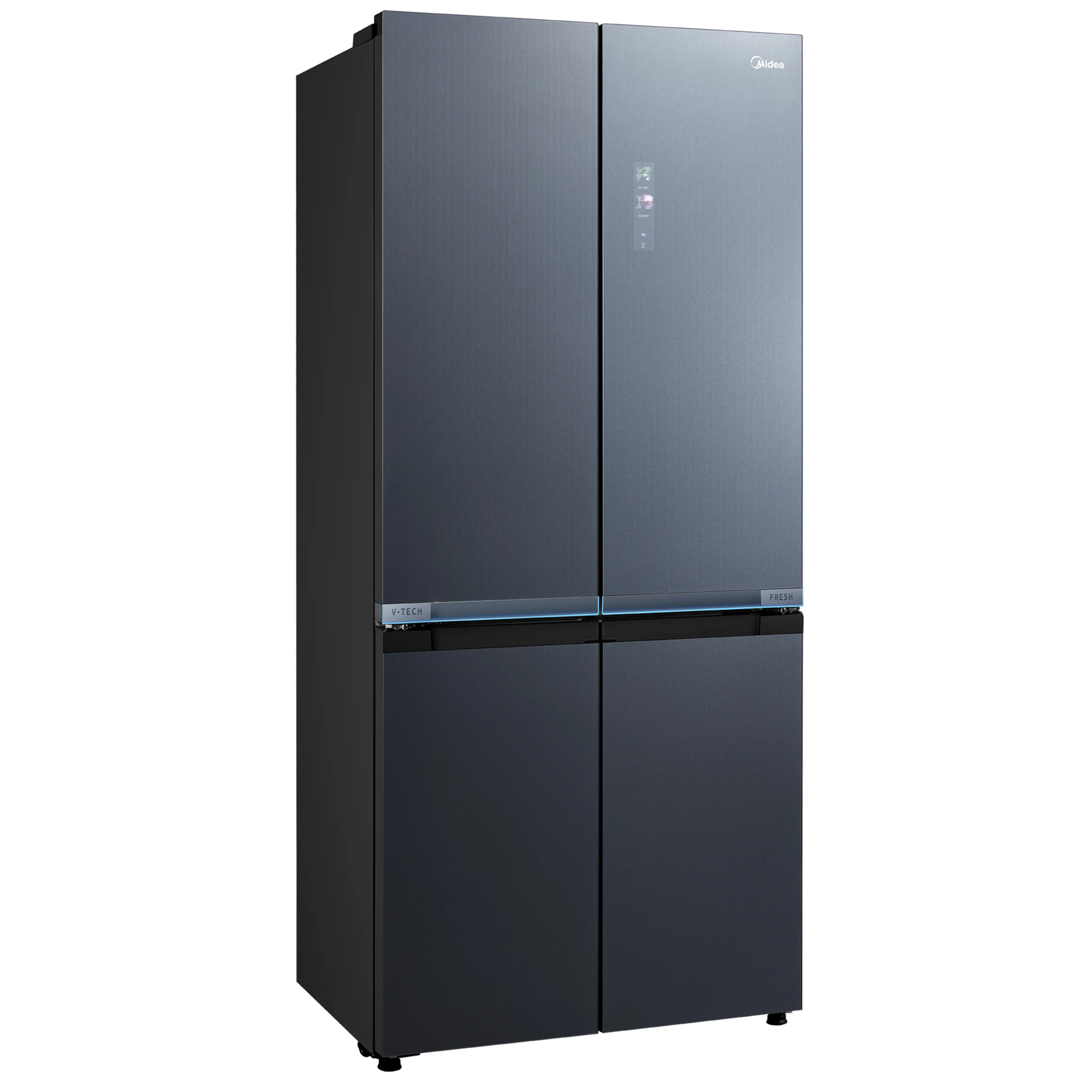 Midea 83.3cm Total No Frost Freestanding French Style Four Door Fridge Freezer MDRM706BIE70 - Sapphire Glass Midea 83.3cm Total No Frost Freestanding French Style Four Door Fridge Freezer MDRM706BIE70 - Sapphire Glass