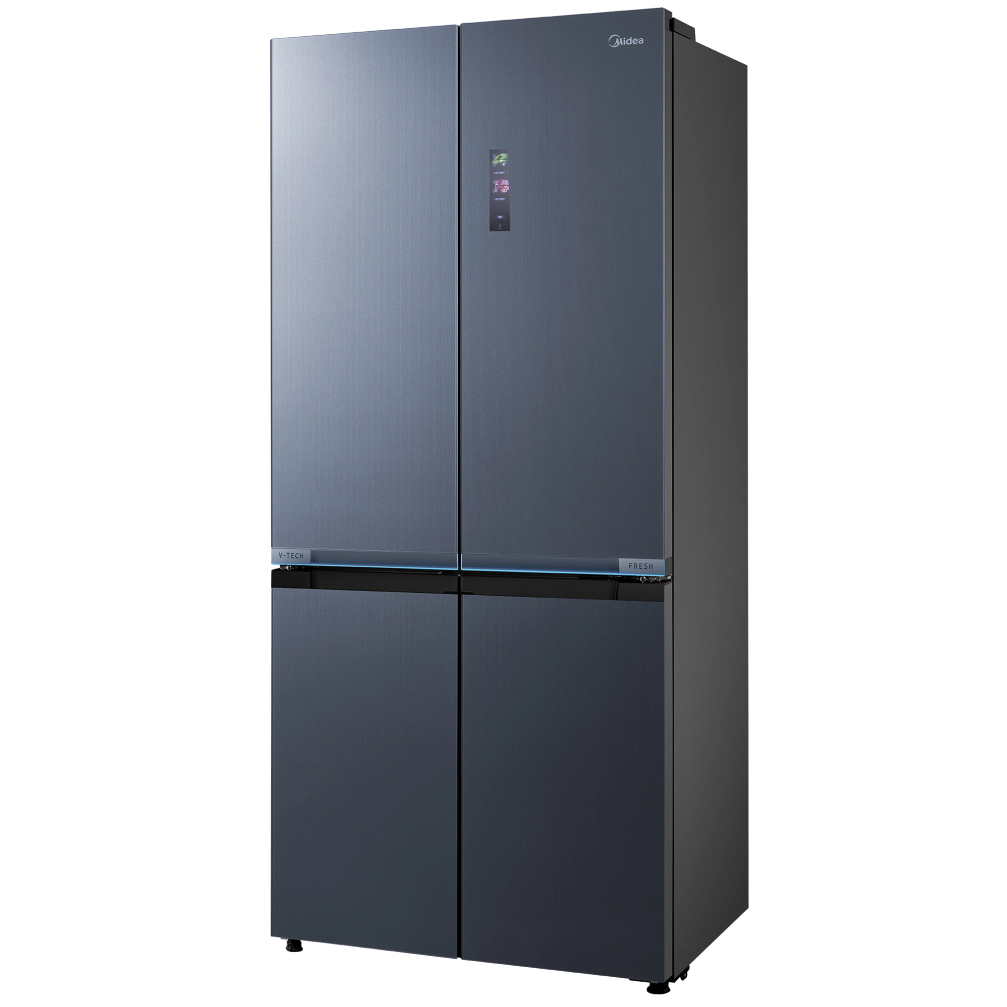 Midea 83.3cm Total No Frost Freestanding French Style Four Door Fridge Freezer MDRM706BIE70 - Sapphire Glass Midea 83.3cm Total No Frost Freestanding French Style Four Door Fridge Freezer MDRM706BIE70 - Sapphire Glass