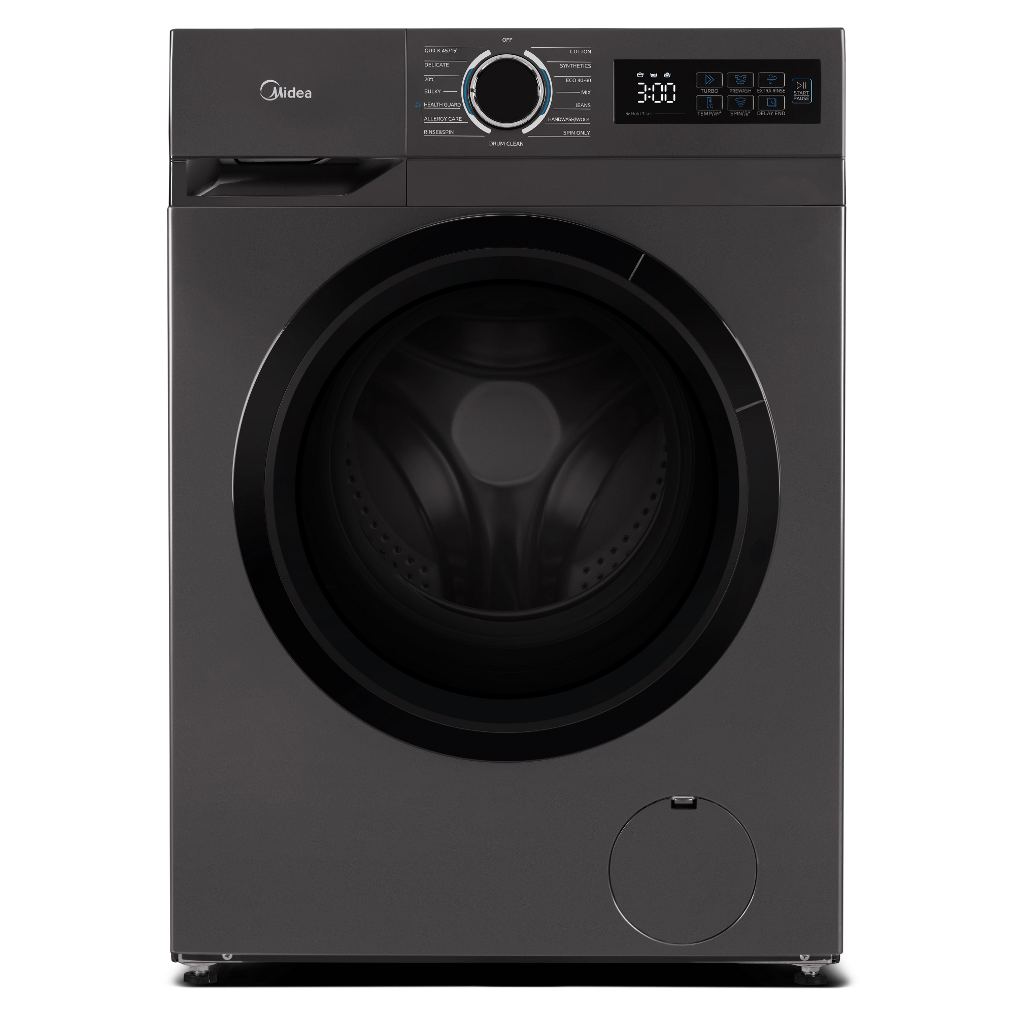 Midea 10kg Washing Machine 1400rpm MF110W100BA10TU - Graphite