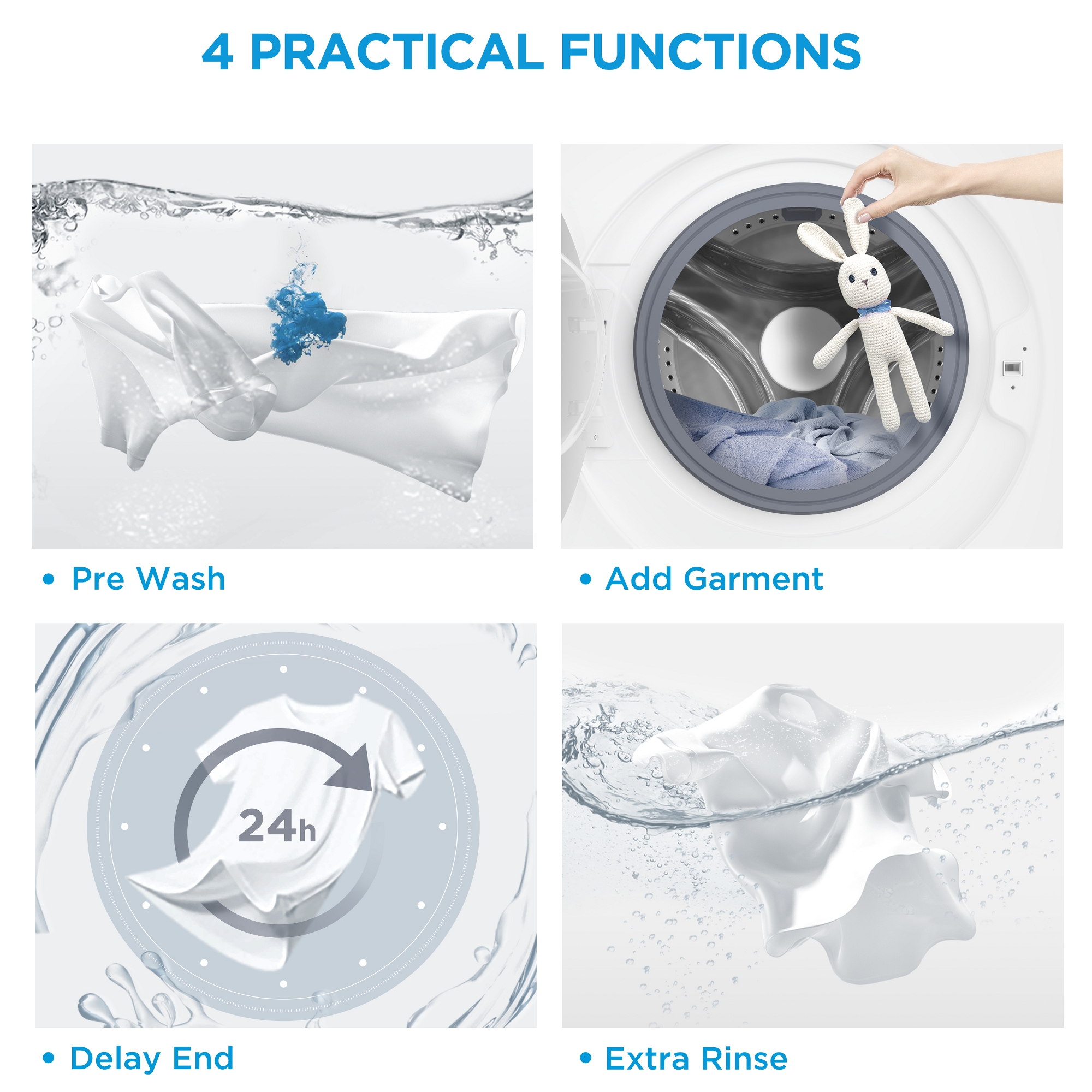Midea 10kg Washing Machine 1400rpm MF110W100BA10WU - White Midea 10kg Washing Machine 1400rpm MF110W100BA10WU - White