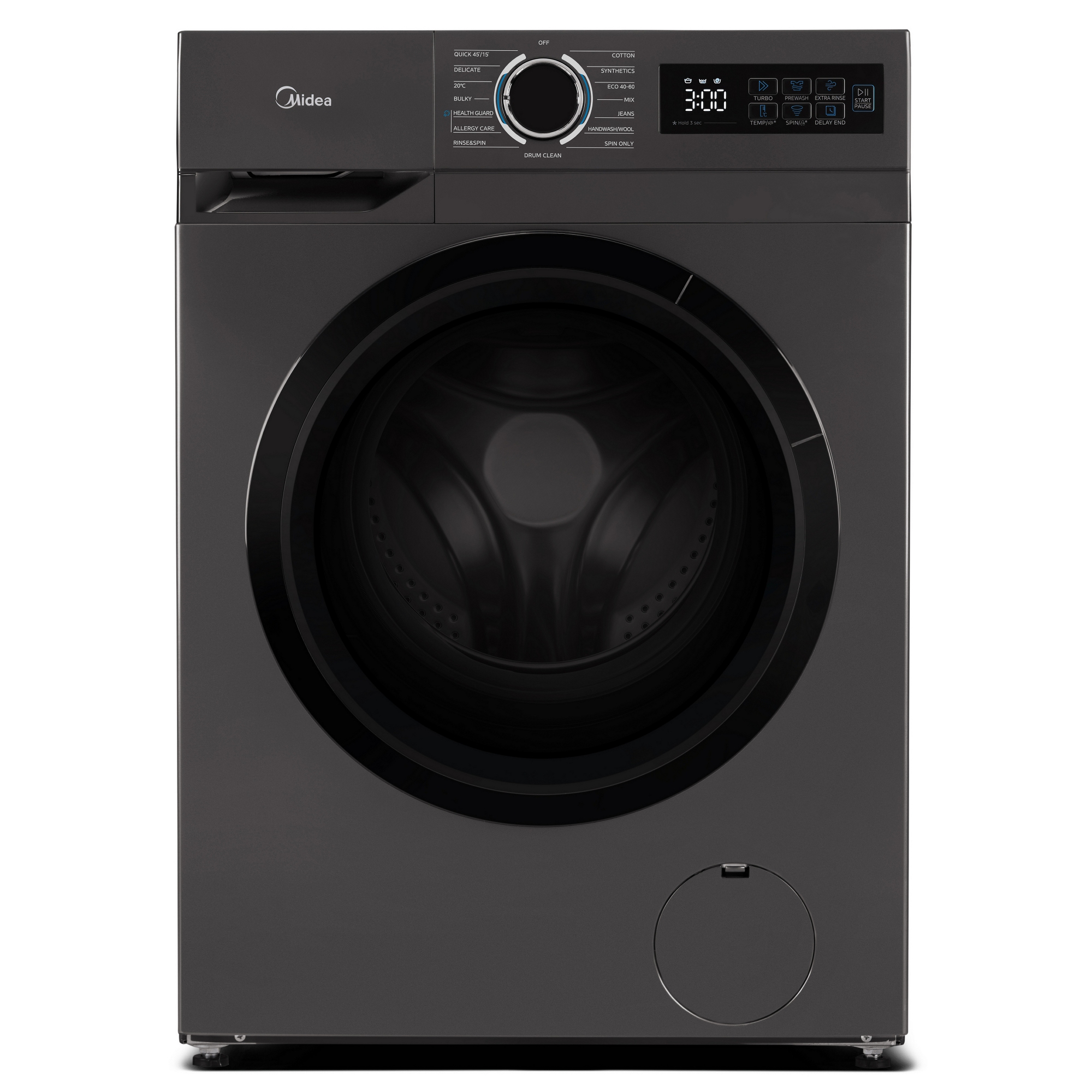Midea 8kg Washing Machine 1400rpm MF110W80BA10TUK - Graphite