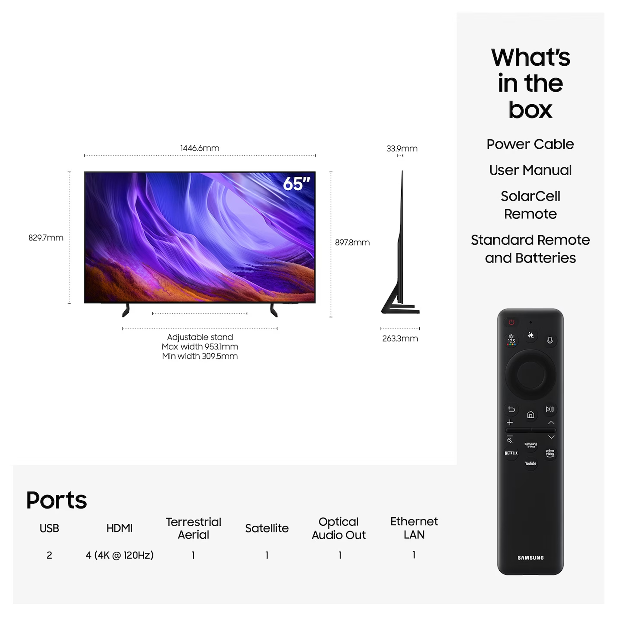 Samsung 65" OLED 4K Vision AI Smart TV QE65S85HAEXXU - Graphite Samsung 65" OLED 4K Vision AI Smart TV QE65S85HAEXXU - Graphite