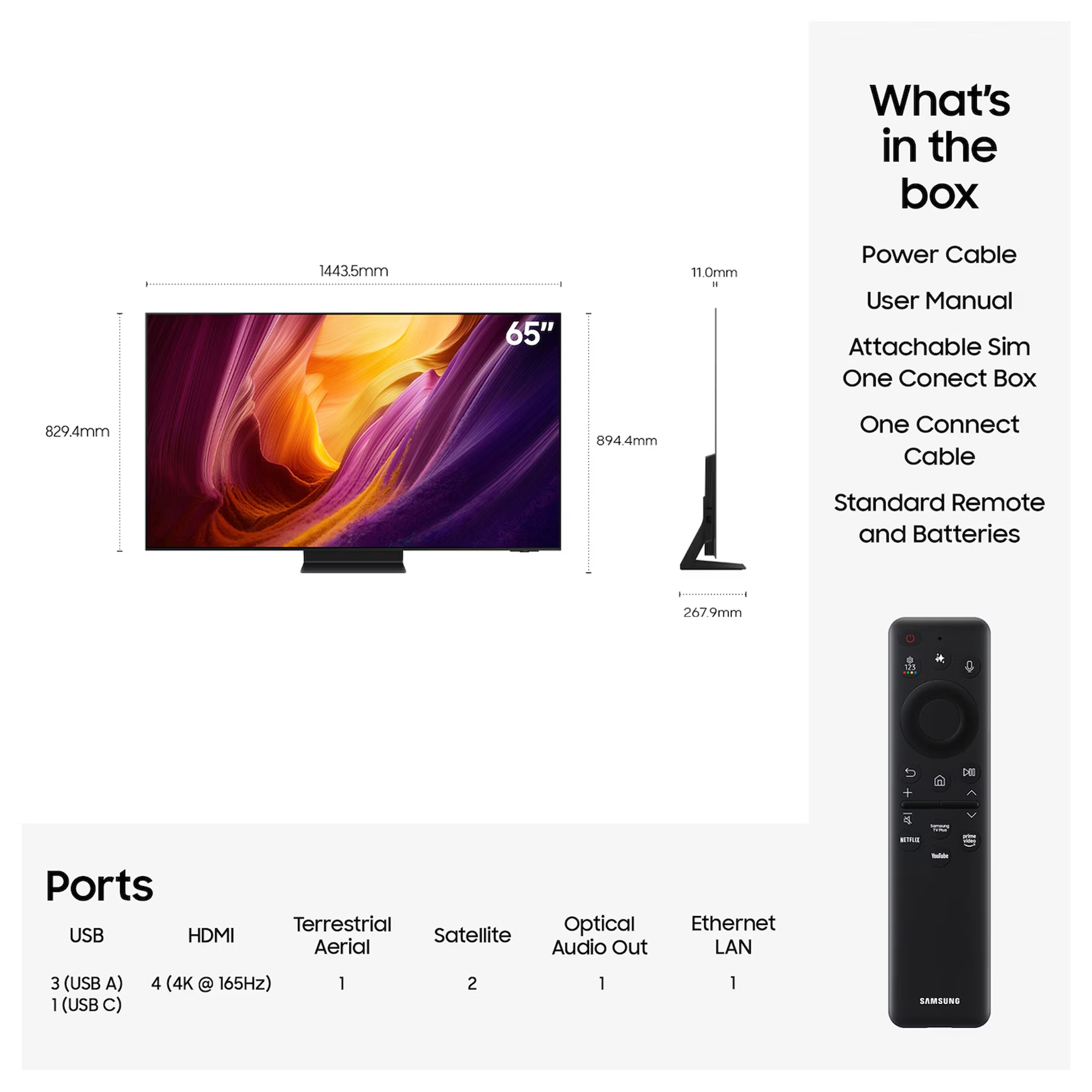 Samsung QE65S95FATXXU Black 2025 65" S95F OLED 4K HDR Smart TV Samsung QE65S95FATXXU Black 2025 65" S95F OLED 4K HDR Smart TV