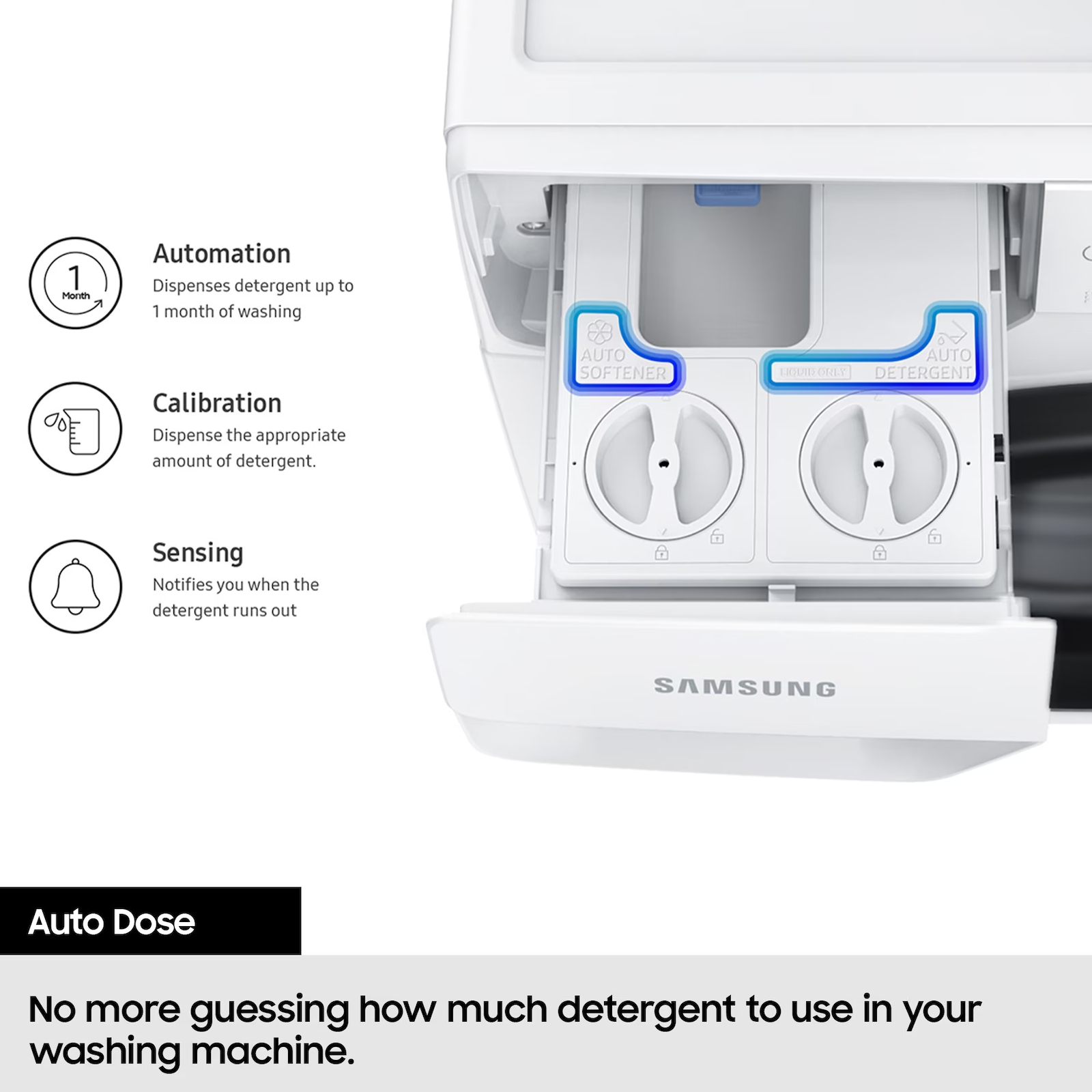 Samsung 10kg/6kg Series 9 AutoDose AI Energy Ecobubble Washer Dryer WD10HG6U94BEU1 - White Samsung 10kg/6kg Series 9 AutoDose AI Energy Ecobubble Washer Dryer WD10HG6U94BEU1 - White