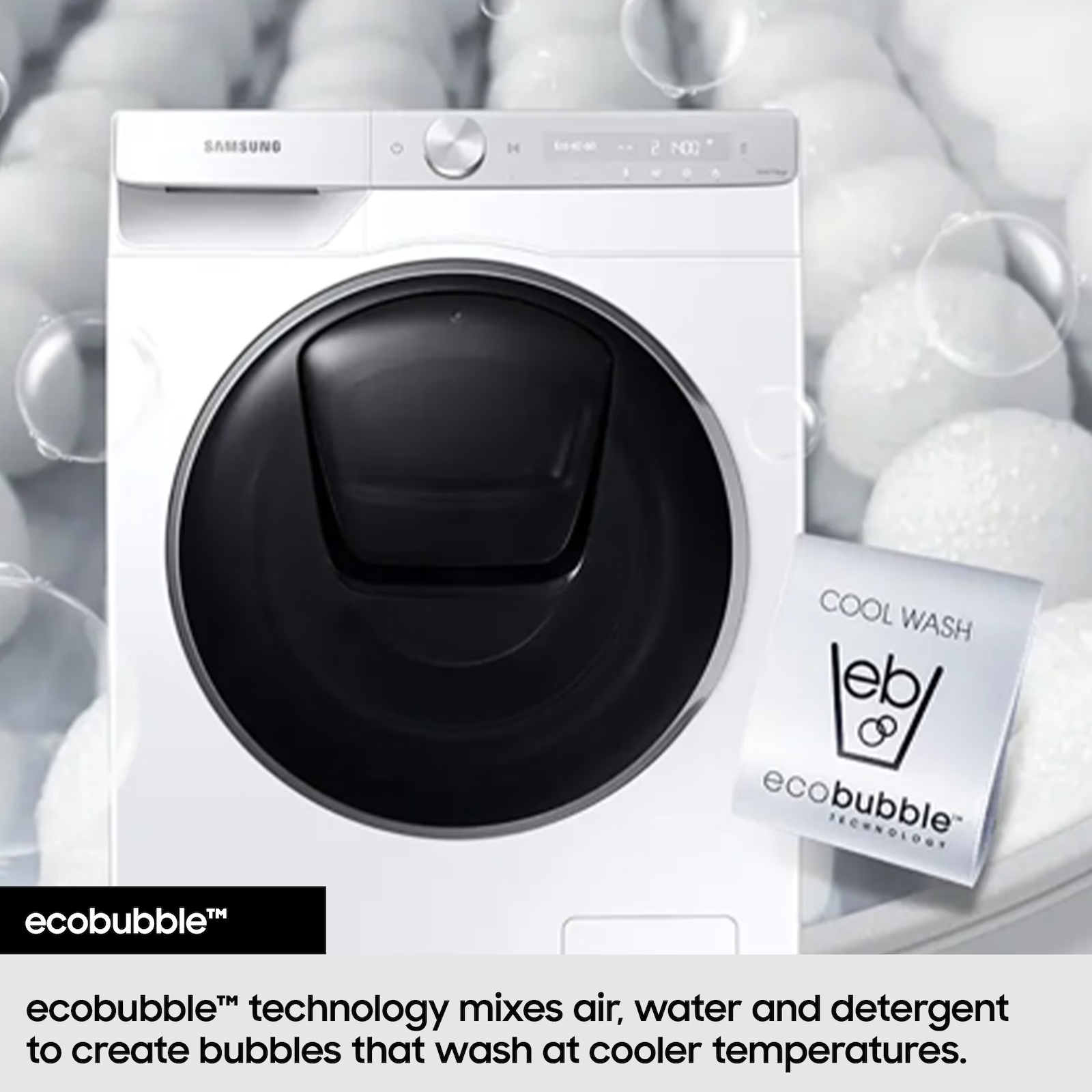 Samsung 10kg/6kg Series 9 AutoDose AI Energy Ecobubble Washer Dryer WD10HG6U94BEU1 - White Samsung 10kg/6kg Series 9 AutoDose AI Energy Ecobubble Washer Dryer WD10HG6U94BEU1 - White