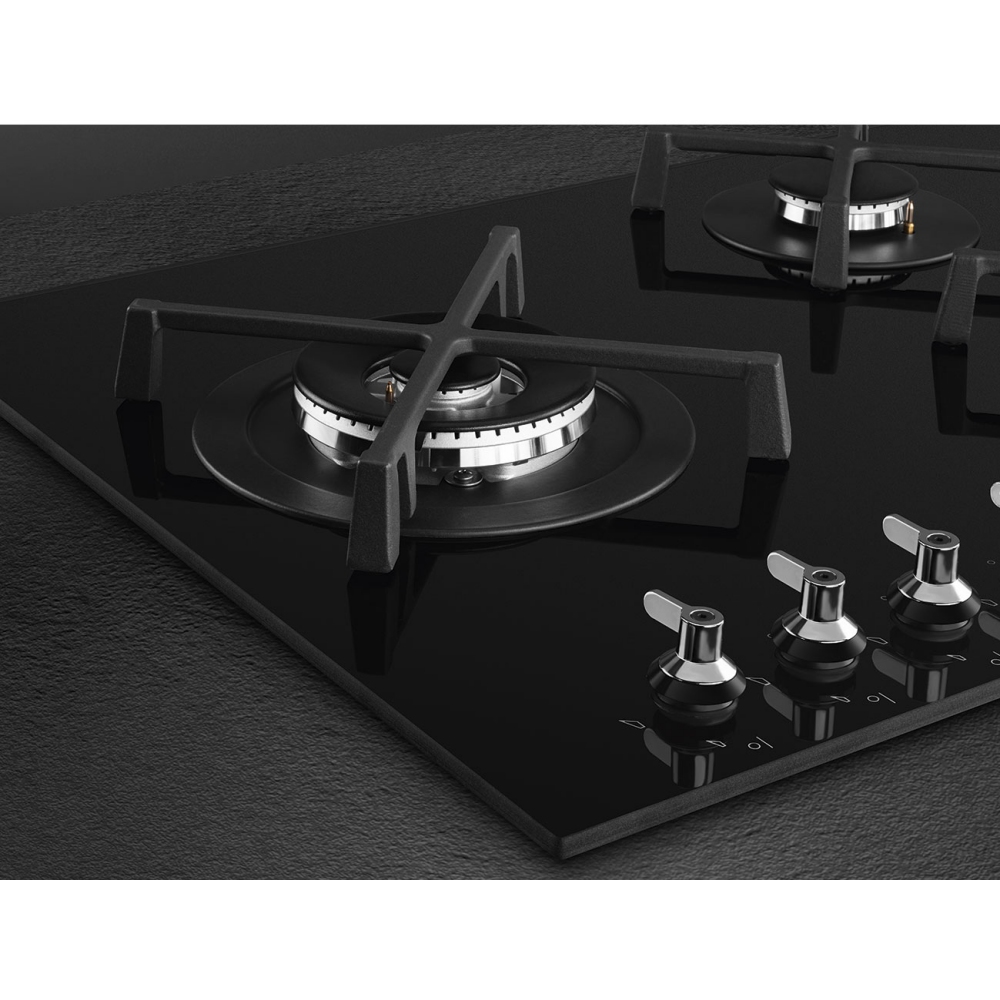 Smeg Classic 90cm 5 Burner Gas On Glass Hob PV395LN - BLACK Smeg Classic 90cm 5 Burner Gas On Glass Hob PV395LN - BLACK