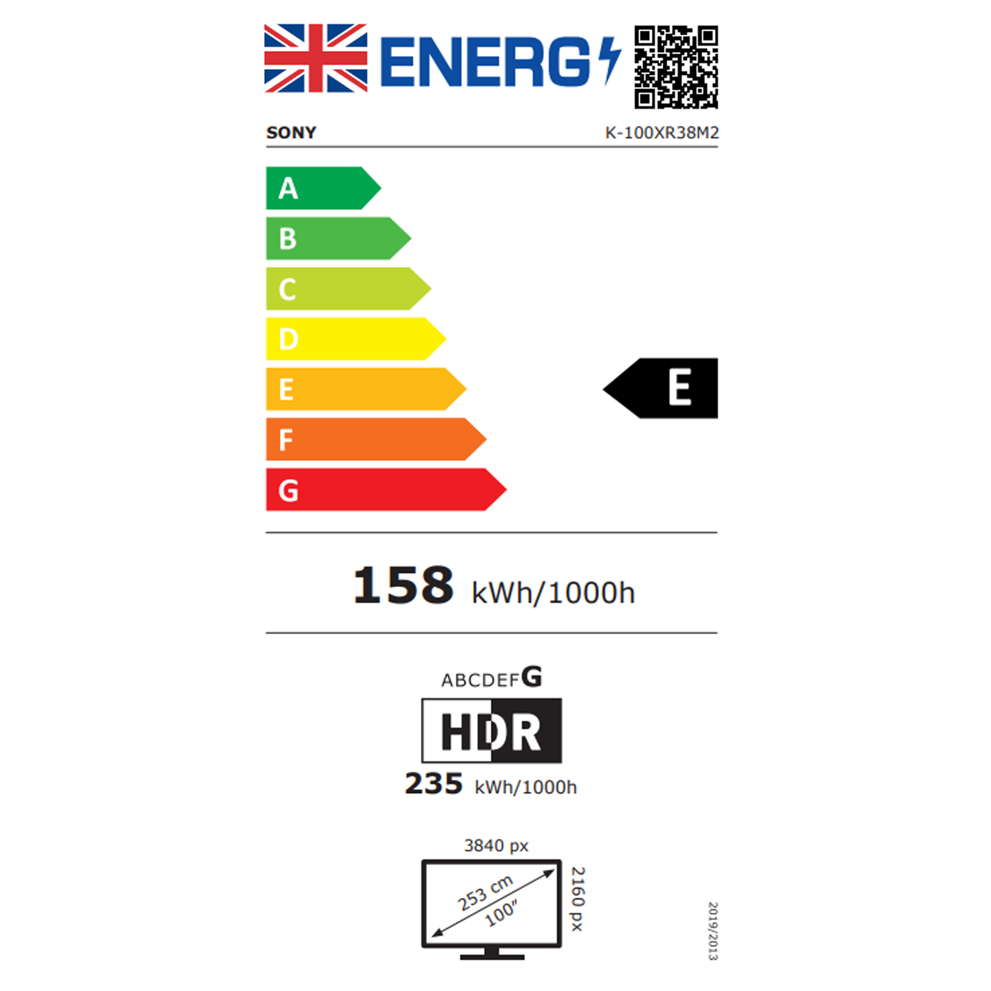 Sony 100" Bravia 3 4K LED HDR Smart TV K100XR38M2PBUKA - Black Sony 100" Bravia 3 4K LED HDR Smart TV K100XR38M2PBUKA - Black